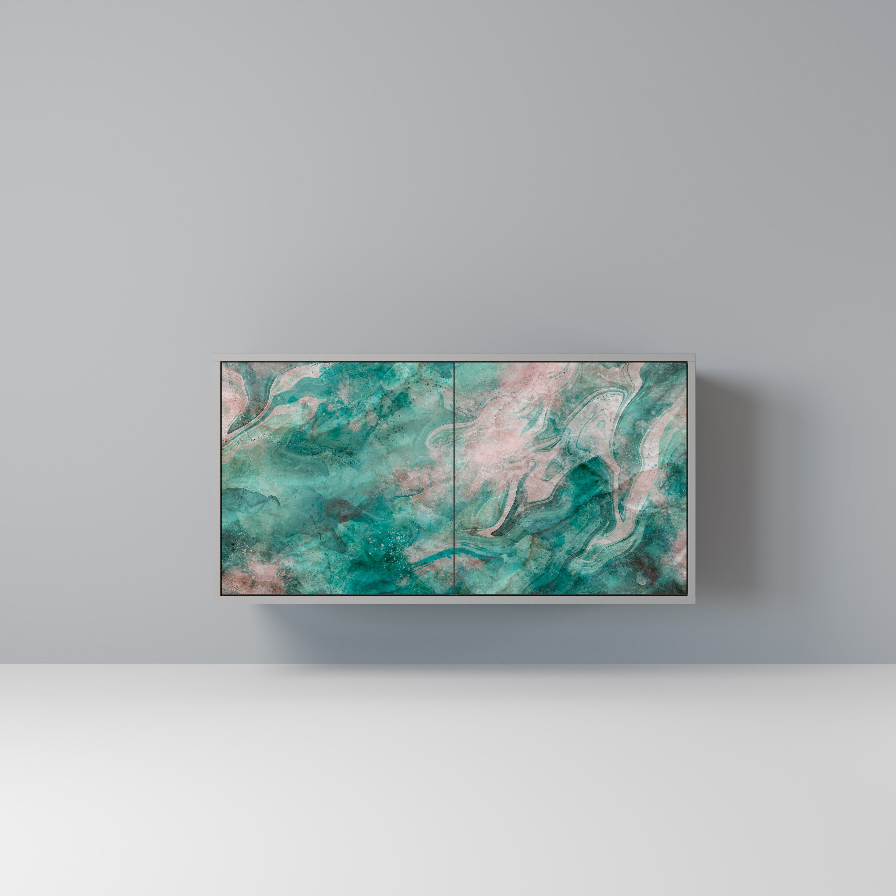 ABSTRACT ALCHEMY Sideboard mit 2 Türen in grauem Finish