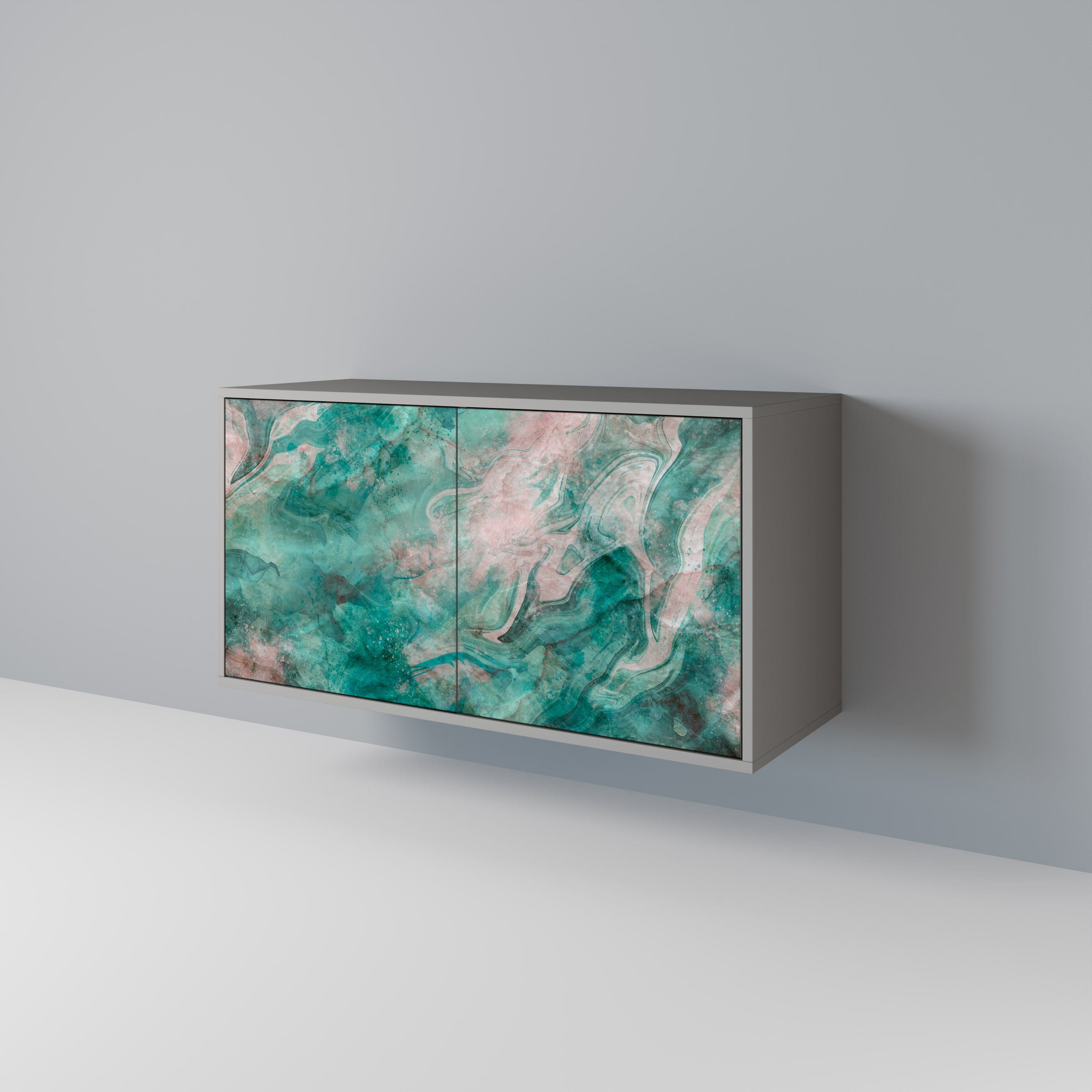 ABSTRACT ALCHEMY Sideboard mit 2 Türen in grauem Finish