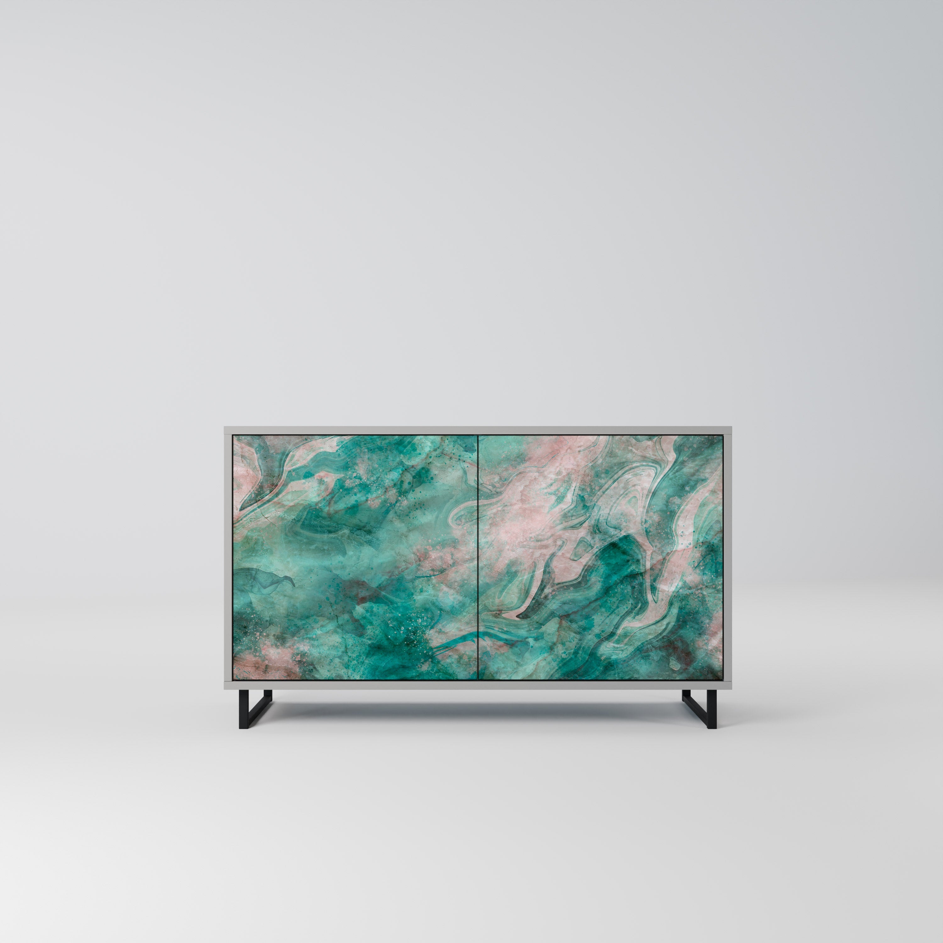 ABSTRACT ALCHEMY Sideboard mit 2 Türen in grauem Finish