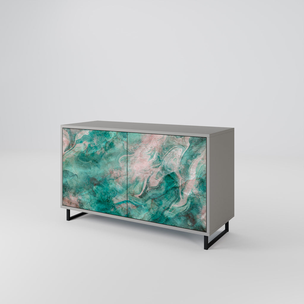 ABSTRACT ALCHEMY Sideboard mit 2 Türen in grauem Finish