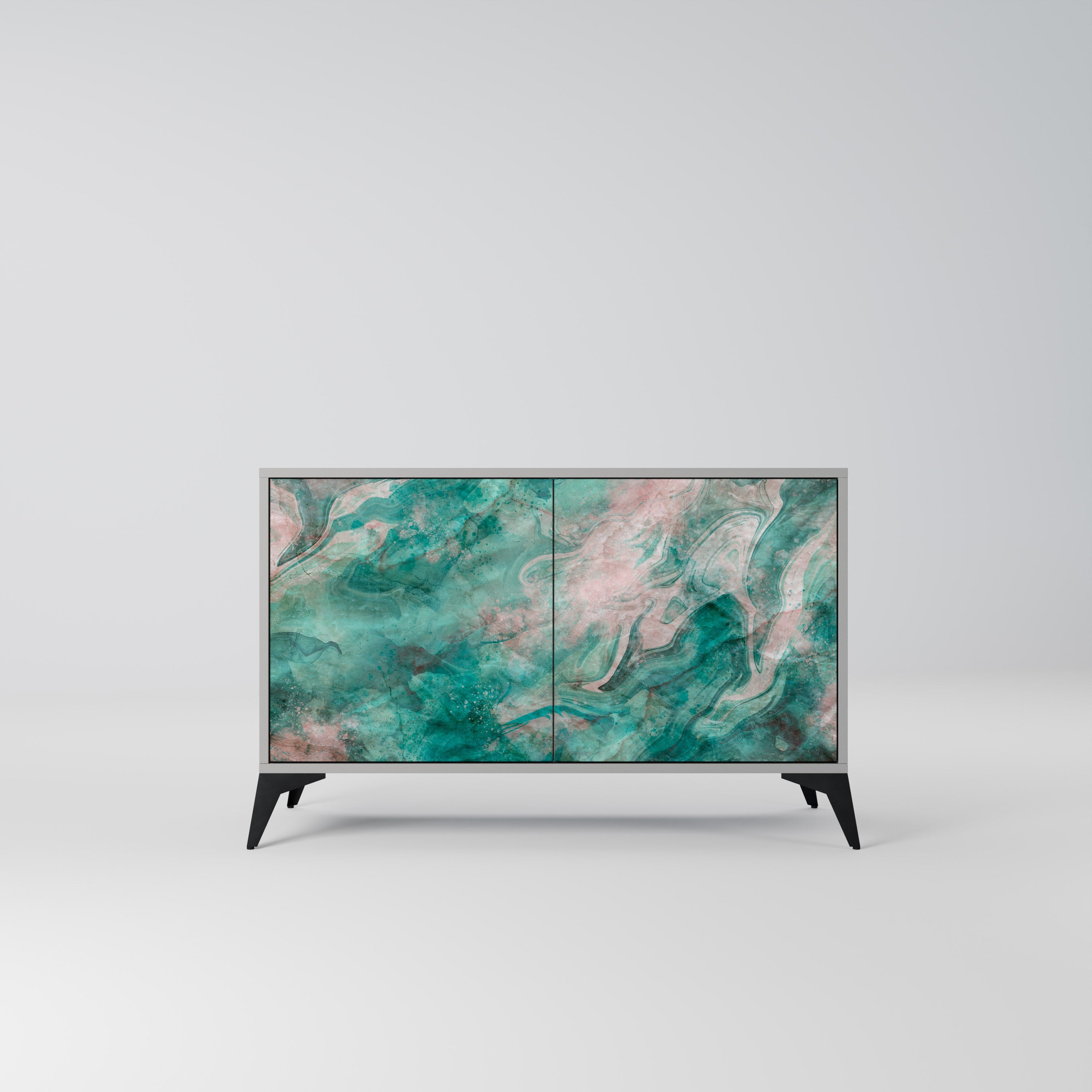 ABSTRACT ALCHEMY Sideboard mit 2 Türen in grauem Finish