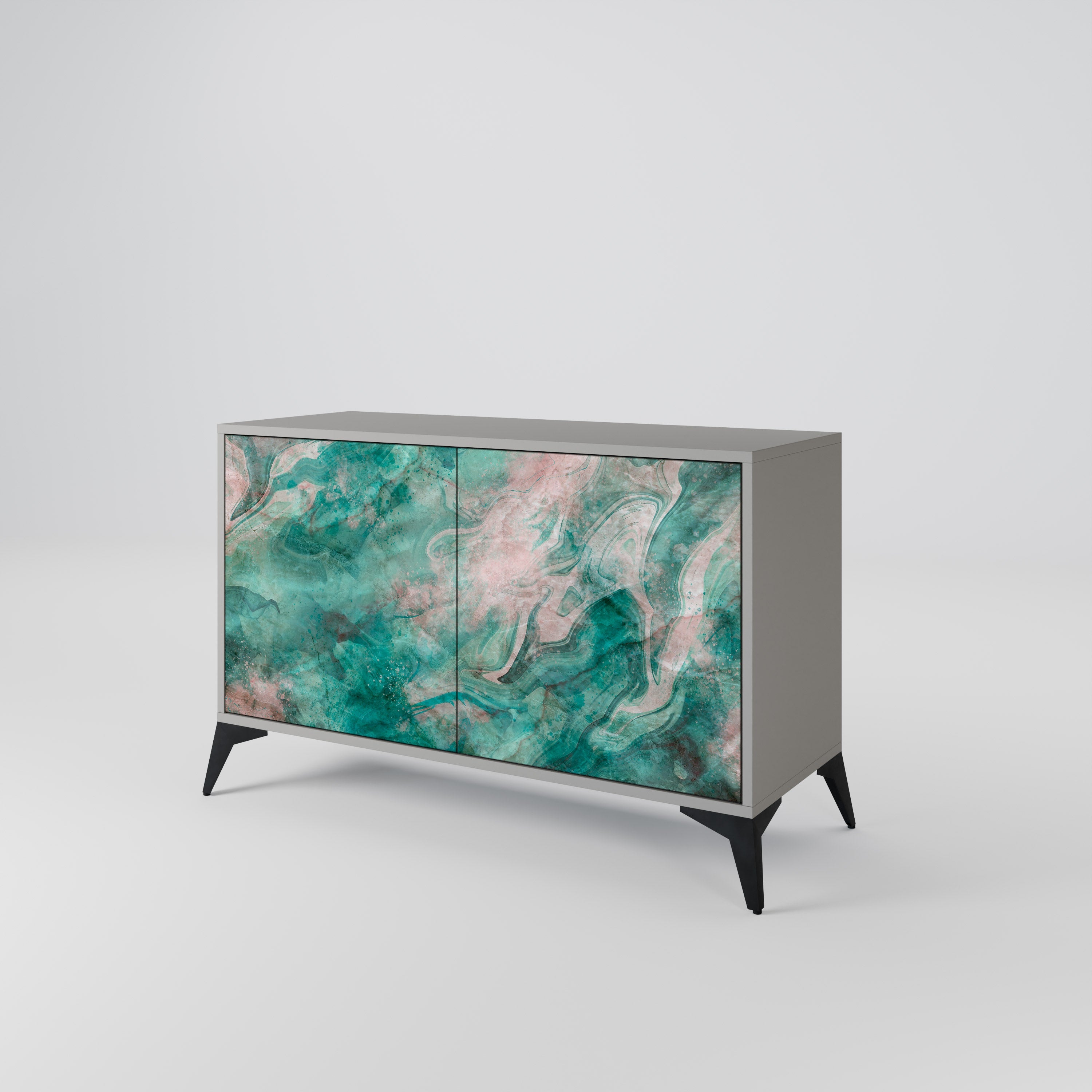 ABSTRACT ALCHEMY Sideboard mit 2 Türen in grauem Finish