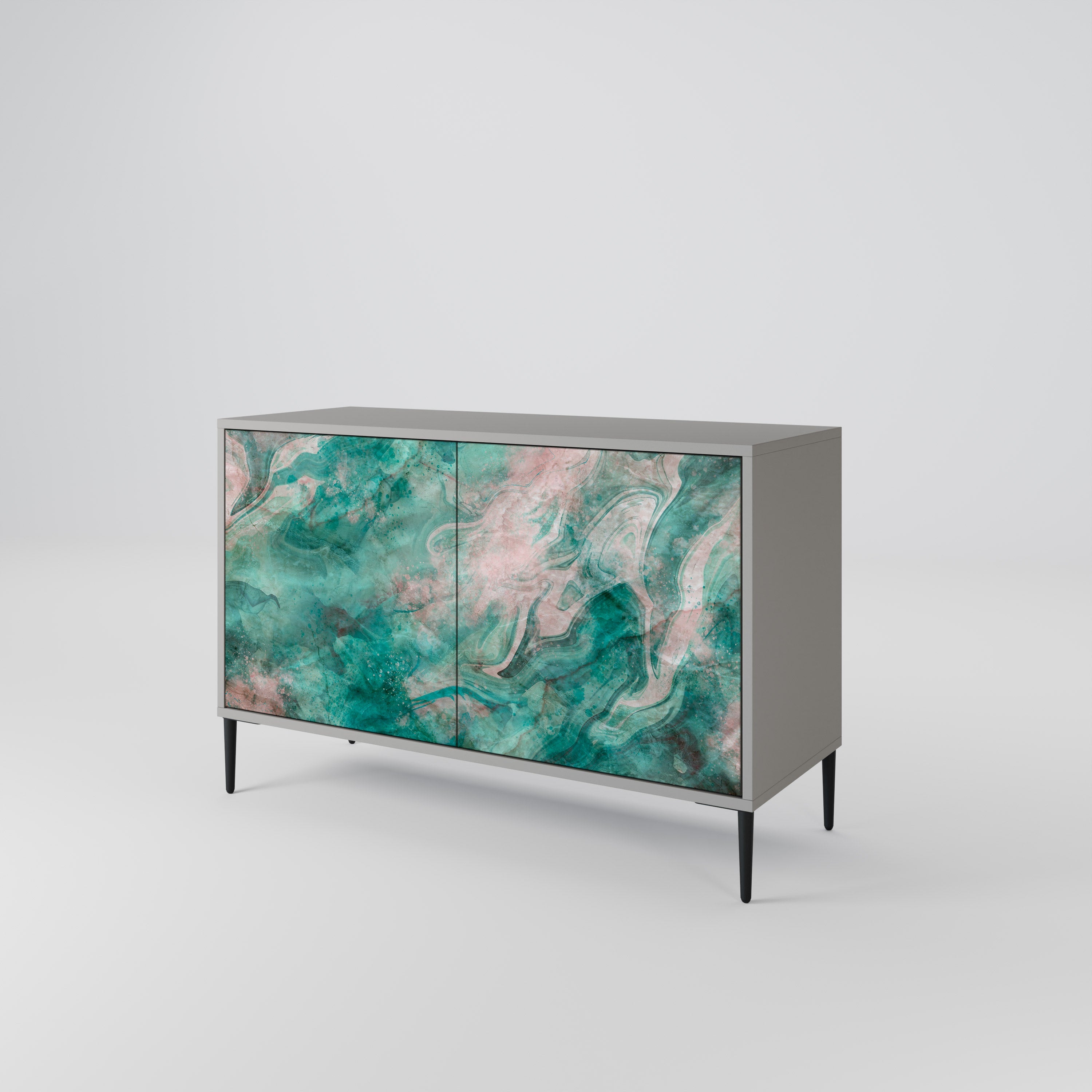 ABSTRACT ALCHEMY Sideboard mit 2 Türen in grauem Finish
