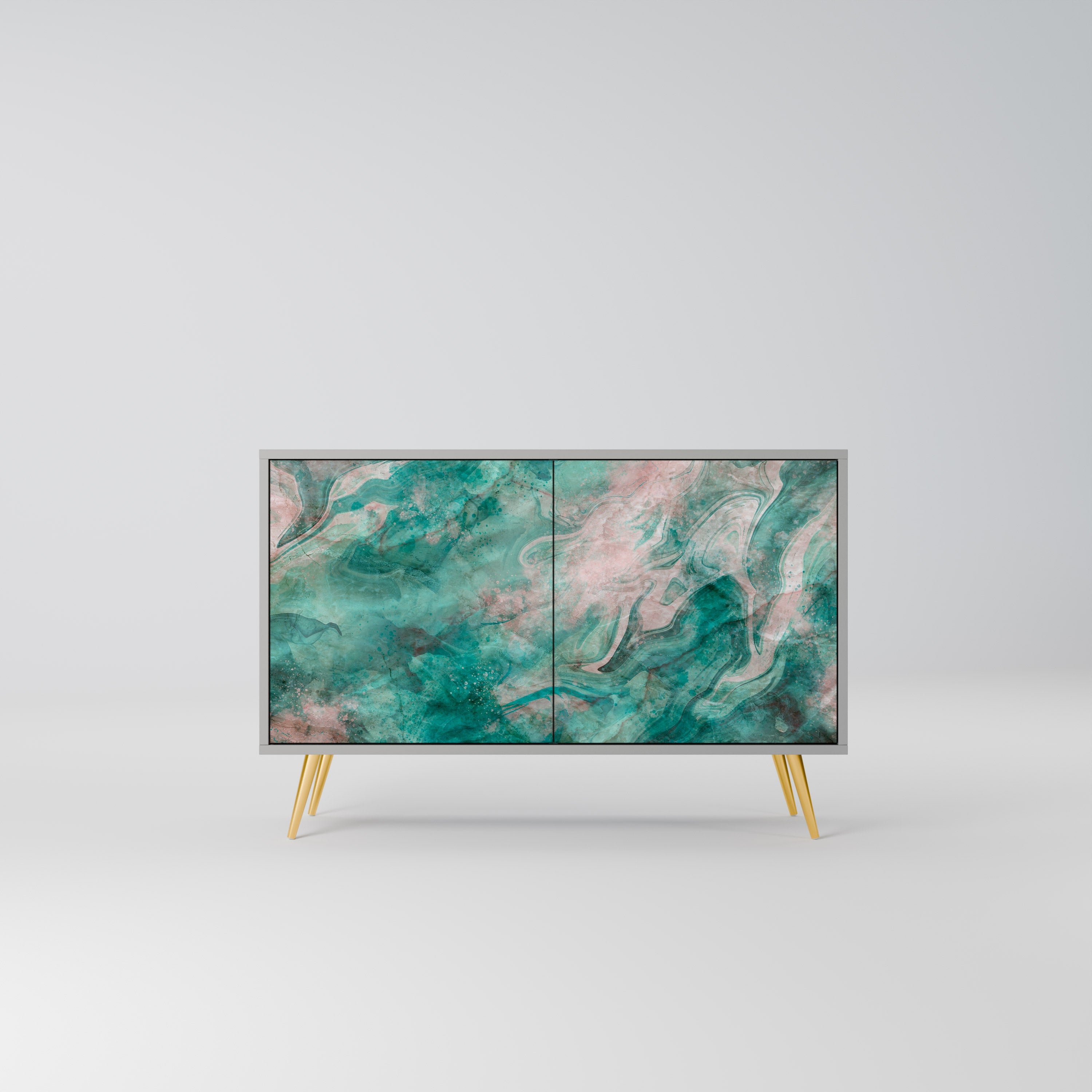 ABSTRACT ALCHEMY Sideboard mit 2 Türen in grauem Finish