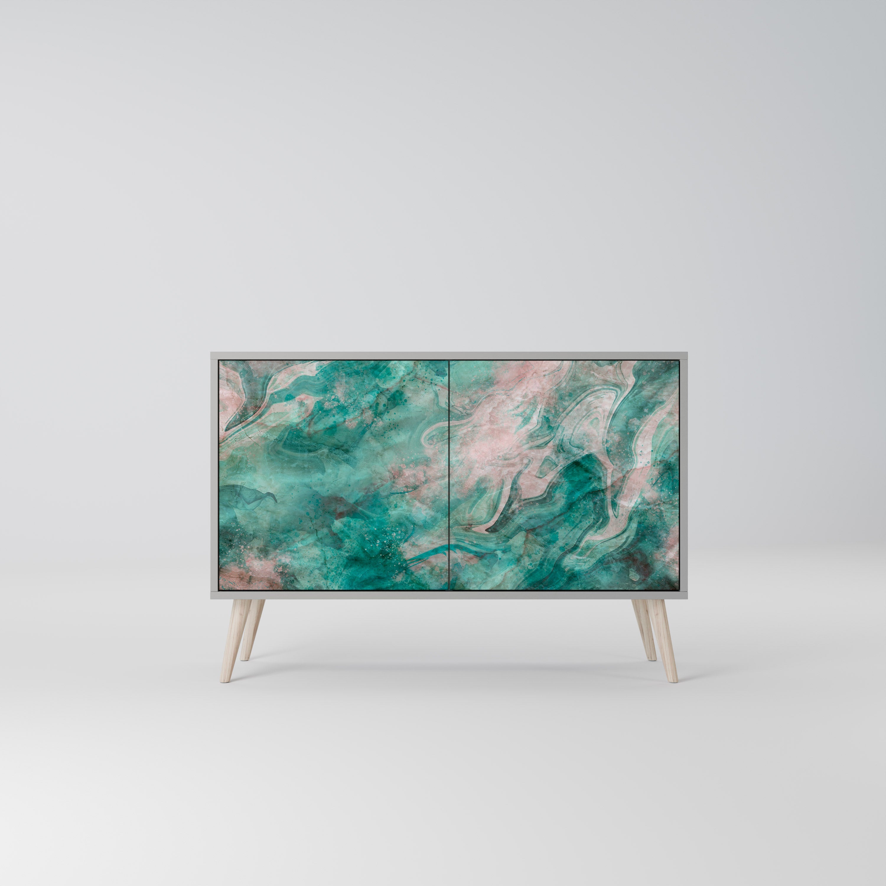 ABSTRACT ALCHEMY Sideboard mit 2 Türen in grauem Finish