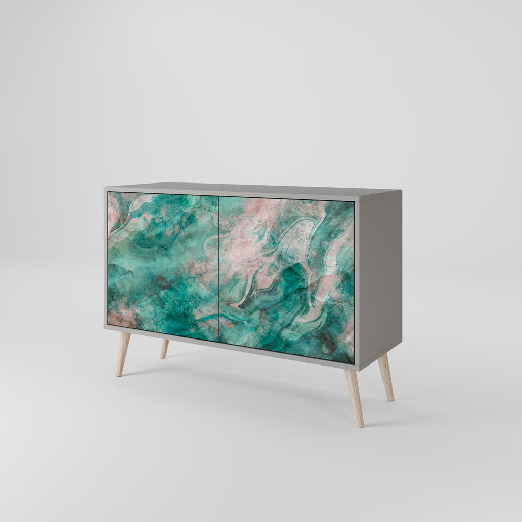 ABSTRACT ALCHEMY Sideboard mit 2 Türen in grauem Finish