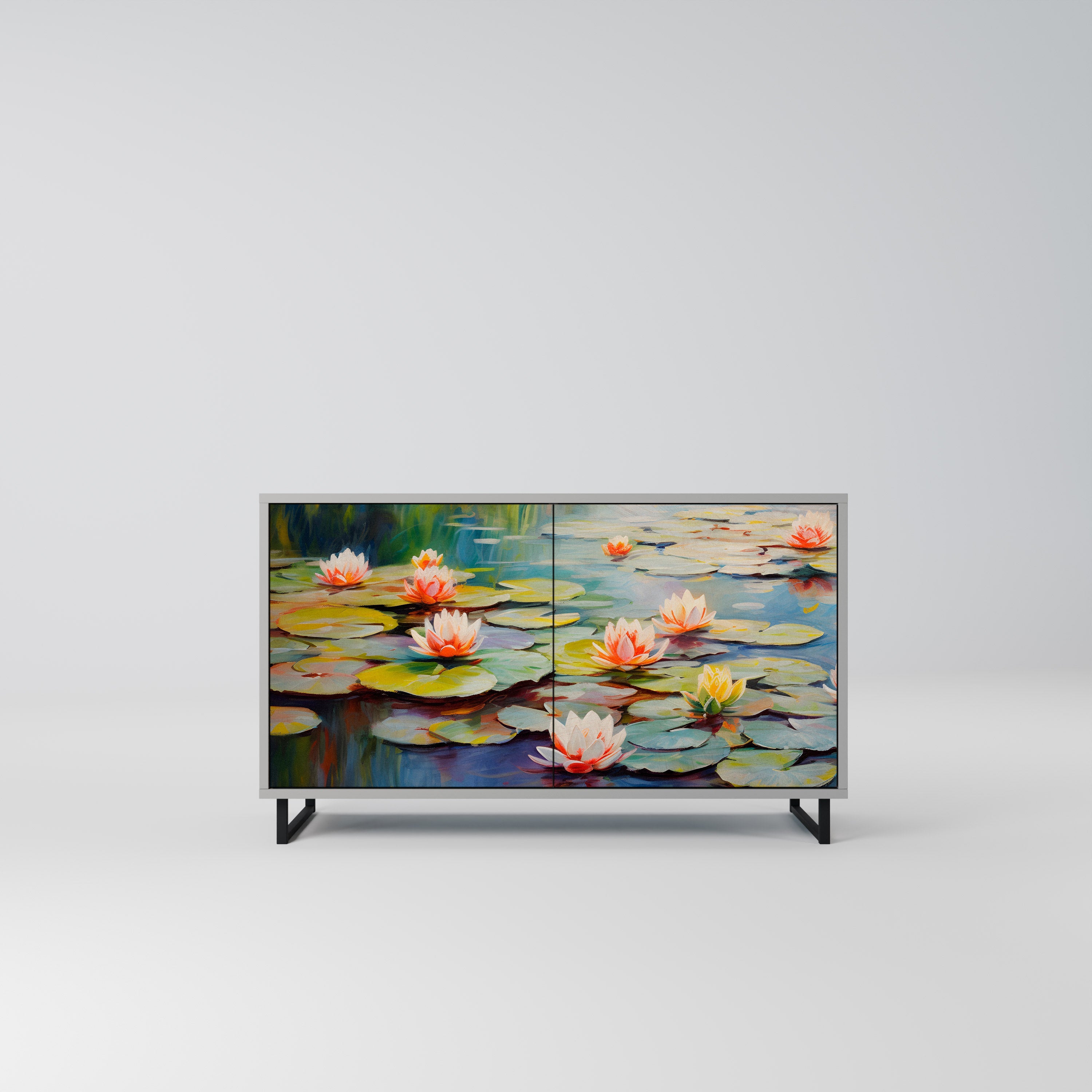 BLOOMING WATERS Sideboard mit 2 Türen in Grau