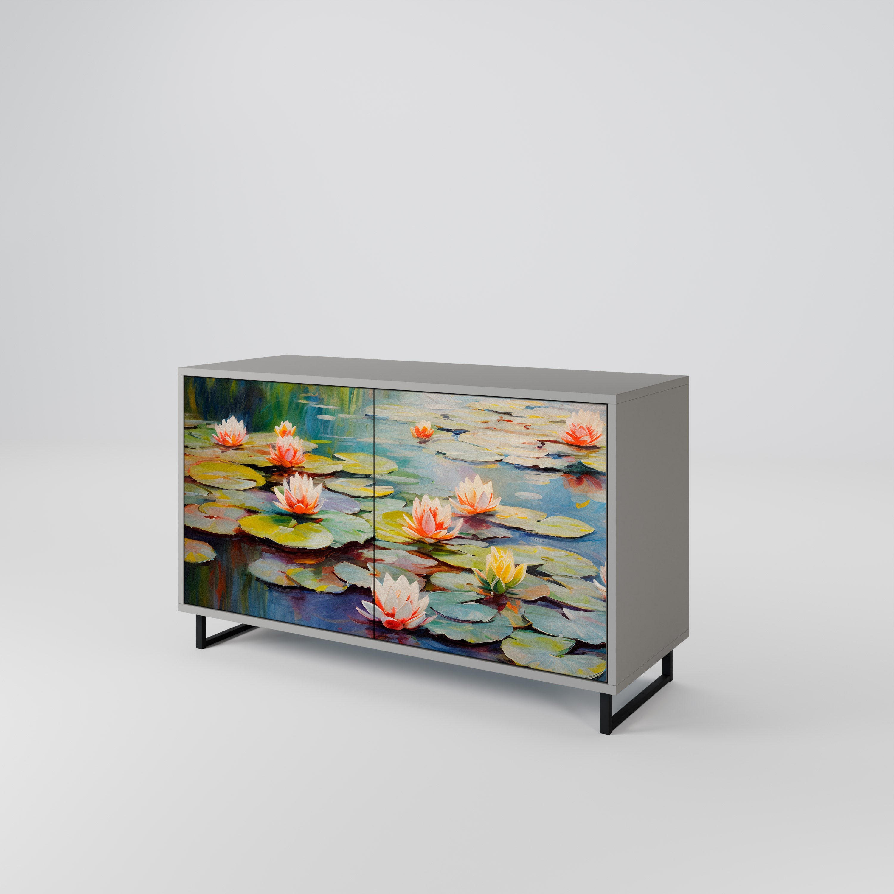 BLOOMING WATERS Sideboard mit 2 Türen in Grau