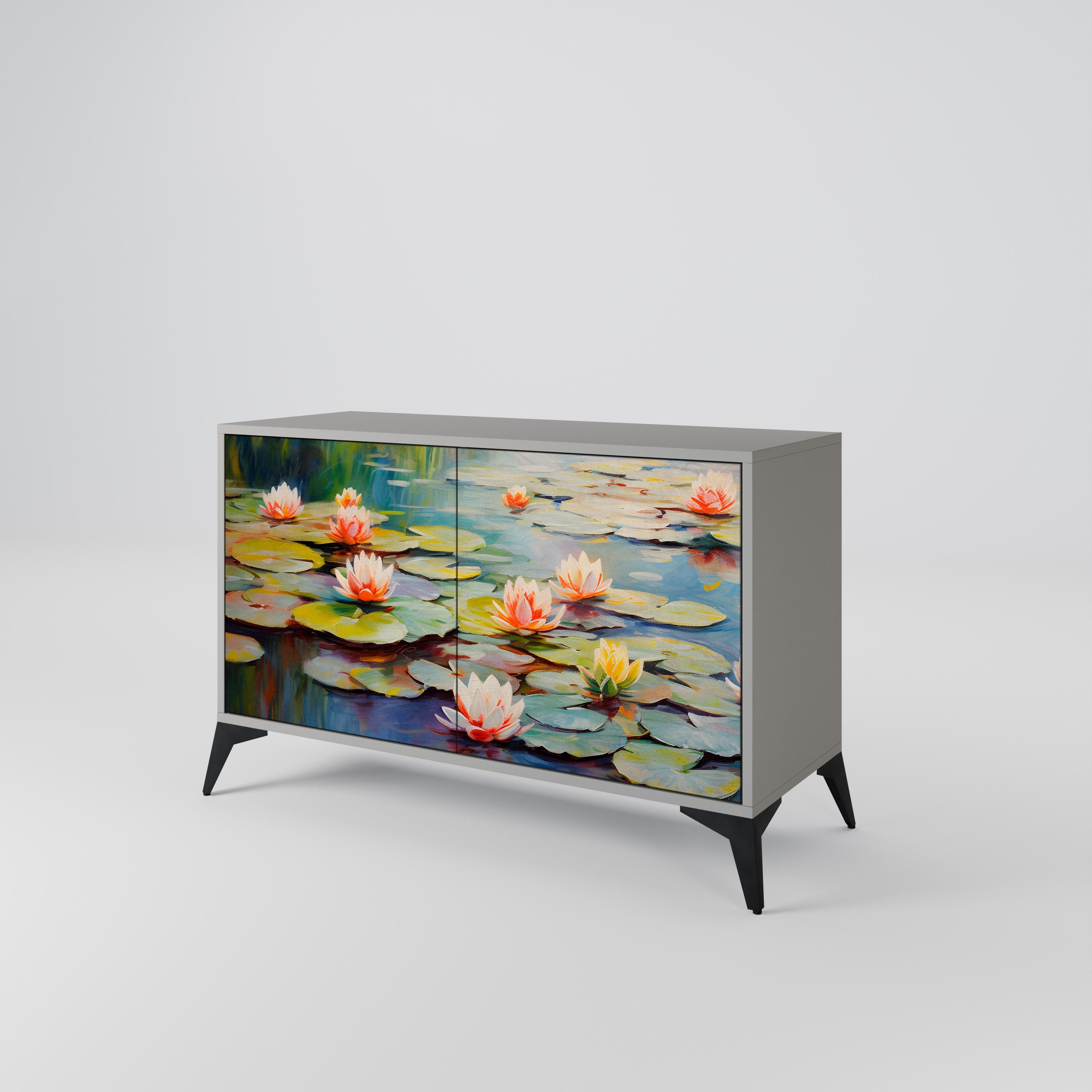 BLOOMING WATERS Sideboard mit 2 Türen in Grau