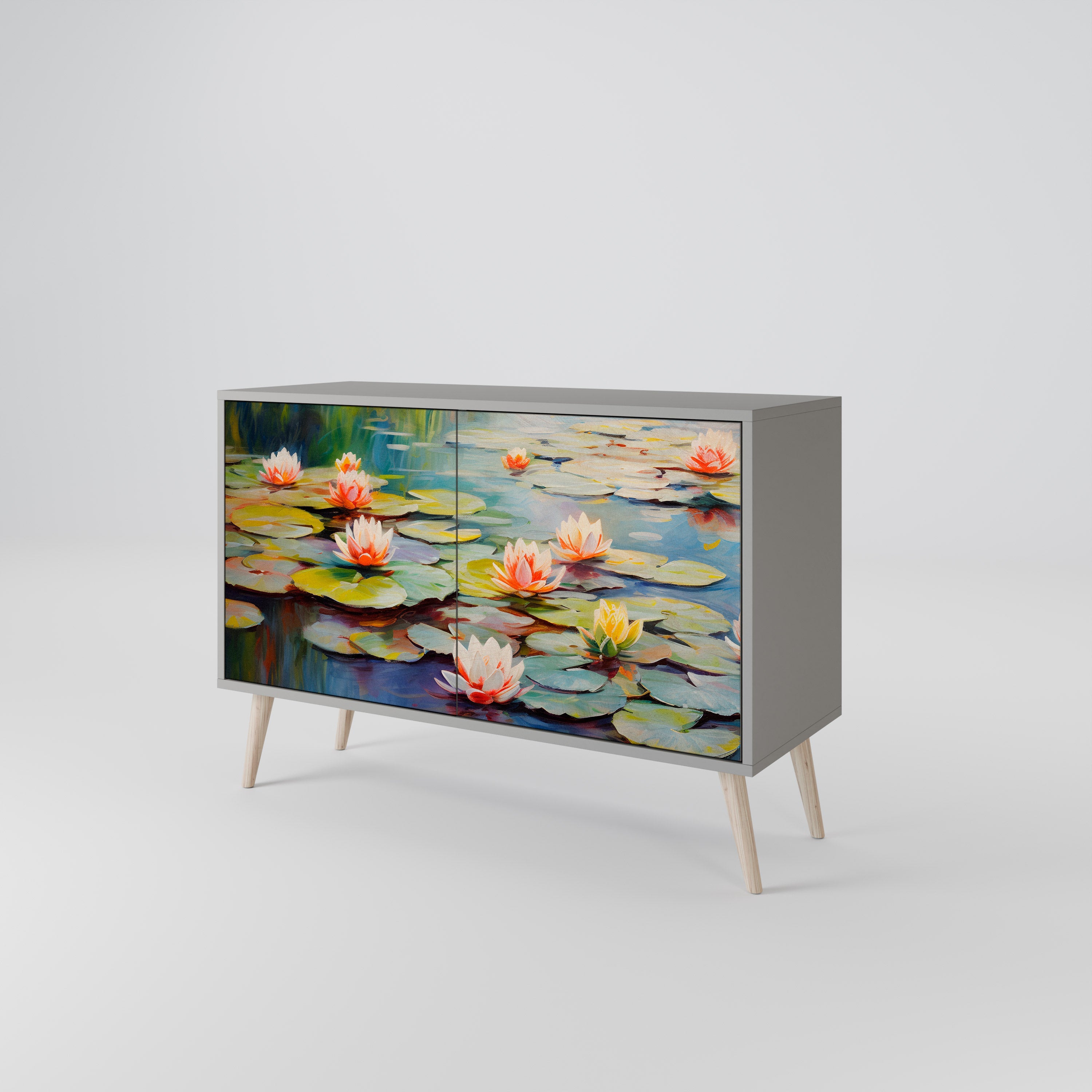 BLOOMING WATERS Sideboard mit 2 Türen in Grau