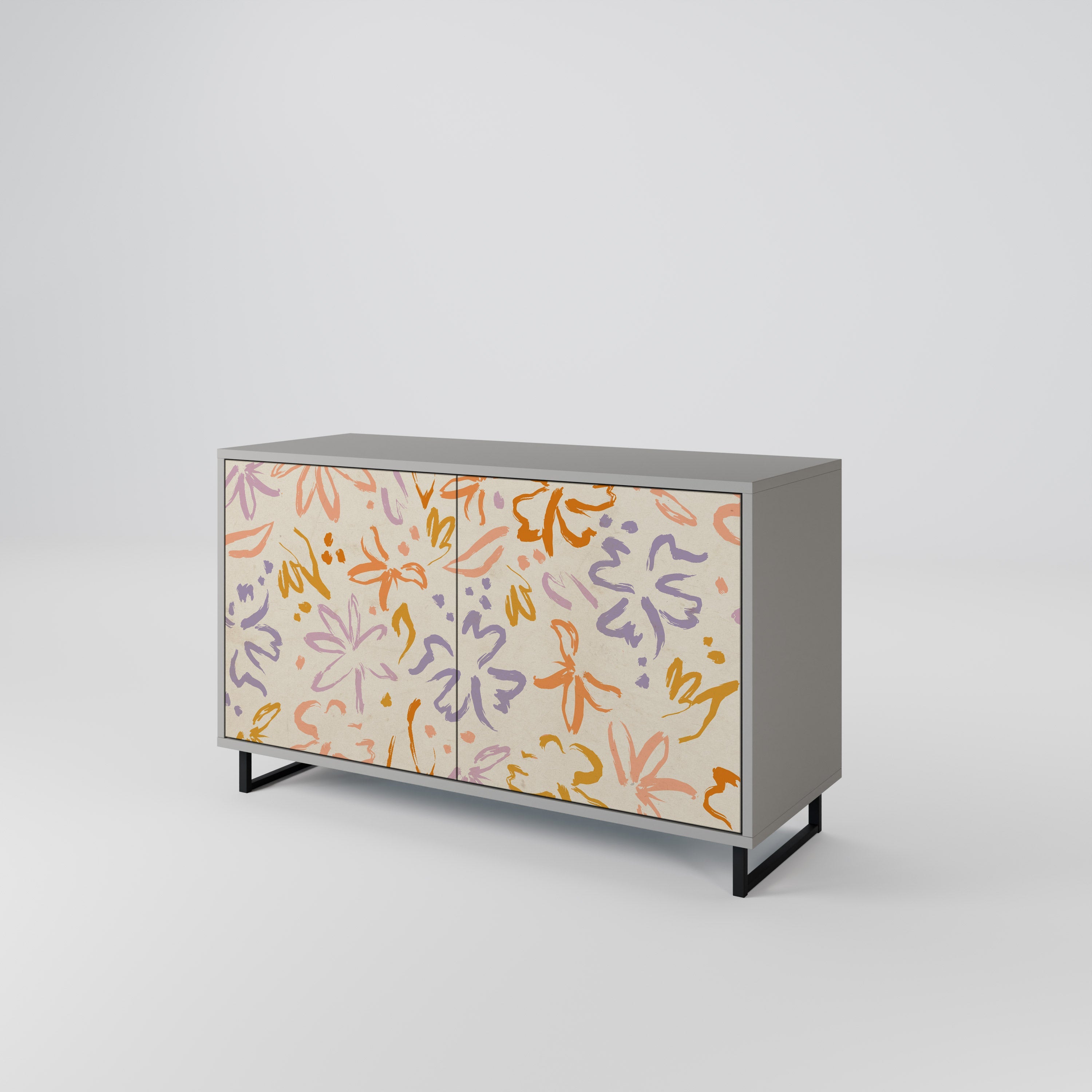SPRING WHIMSY 2-Door Sideboard in Grey Finish