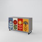 SCANDIC FLOWERET 2-Door Sideboard in Grey Finish