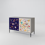 FLORAL COMBINATION Sideboard mit 2 Türen in Grau
