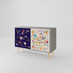 FLORAL COMBINATION Sideboard mit 2 Türen in Grau