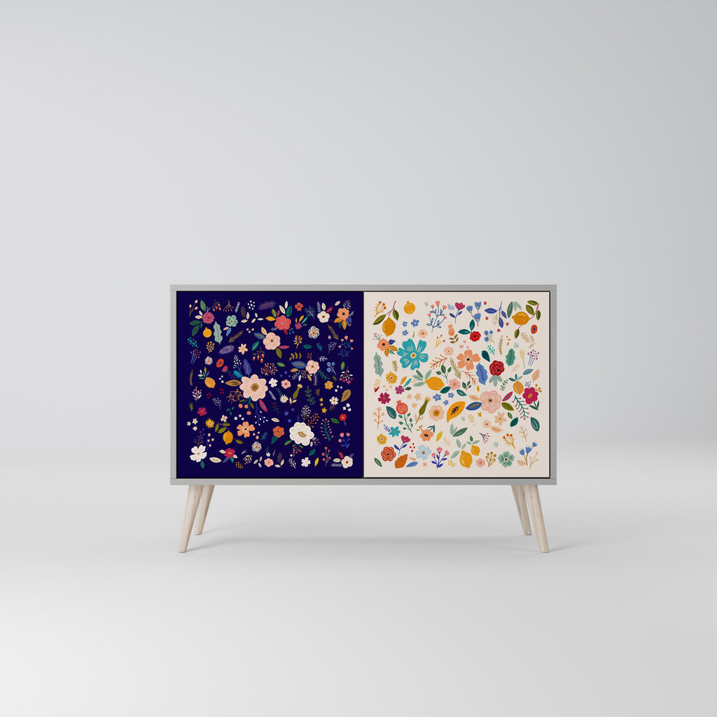 FLORAL COMBINATION Sideboard mit 2 Türen in Grau