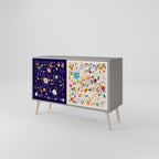FLORAL COMBINATION Sideboard mit 2 Türen in Grau