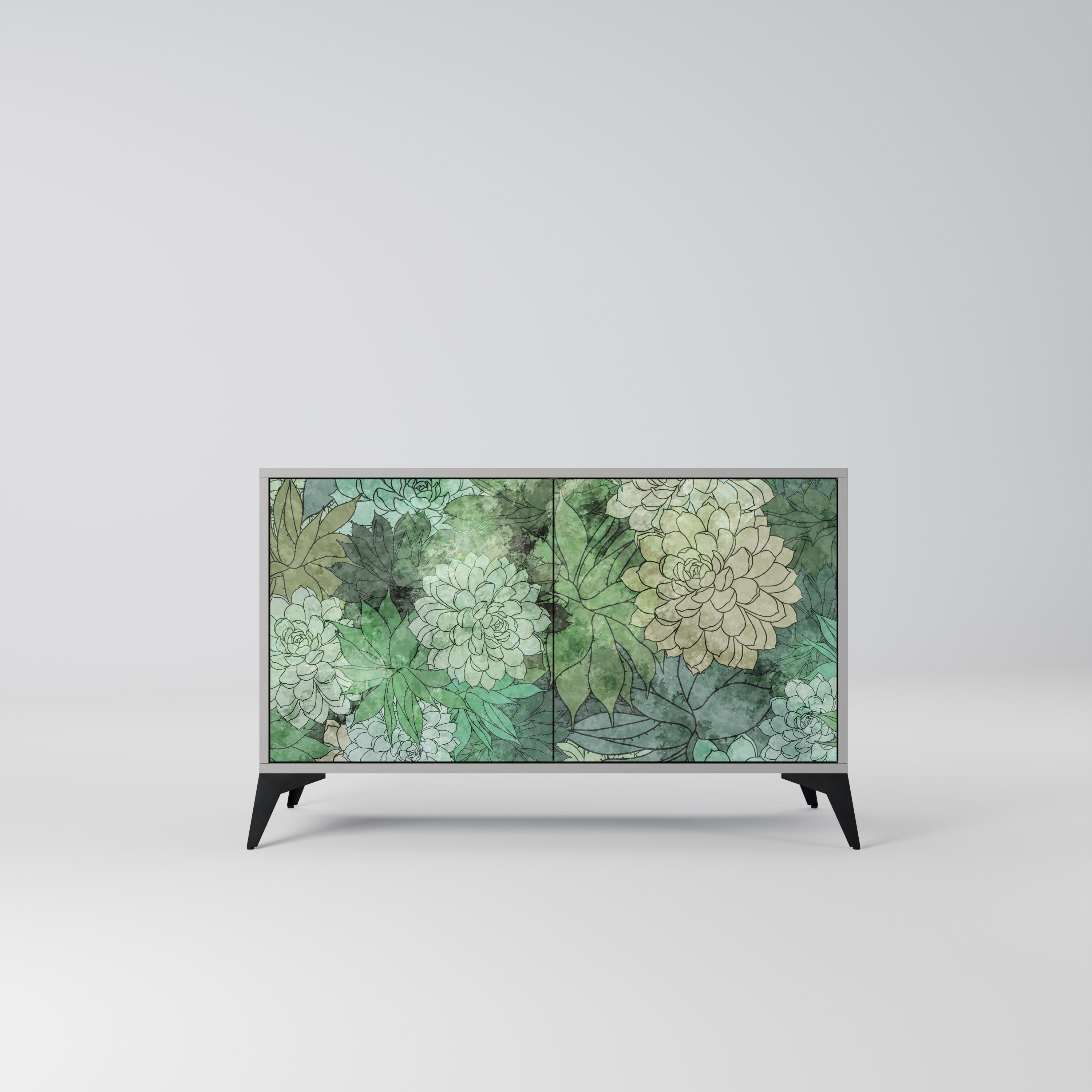 SUCCULENT CLUSTER Sideboard mit 2 Türen in Grau