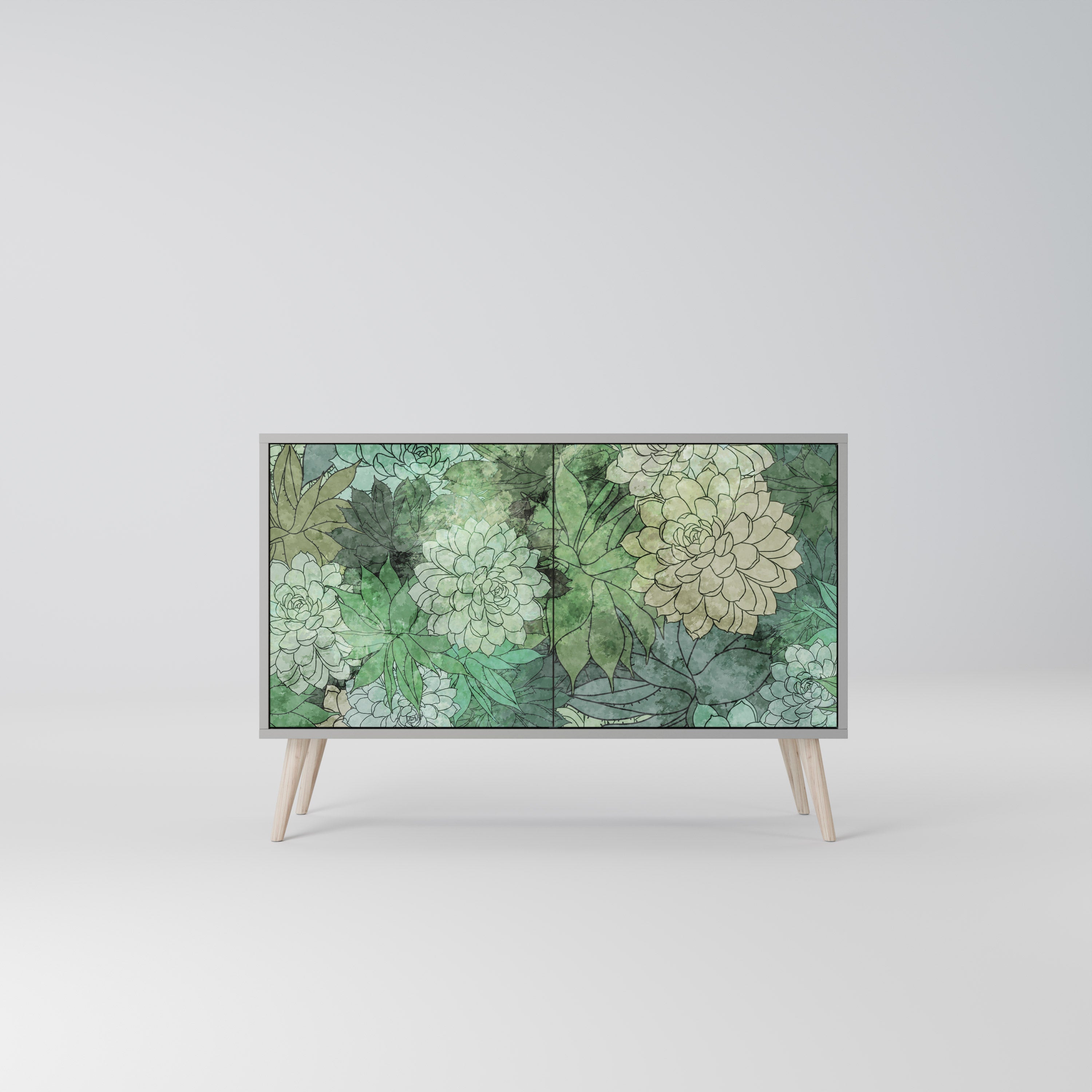 SUCCULENT CLUSTER Sideboard mit 2 Türen in Grau