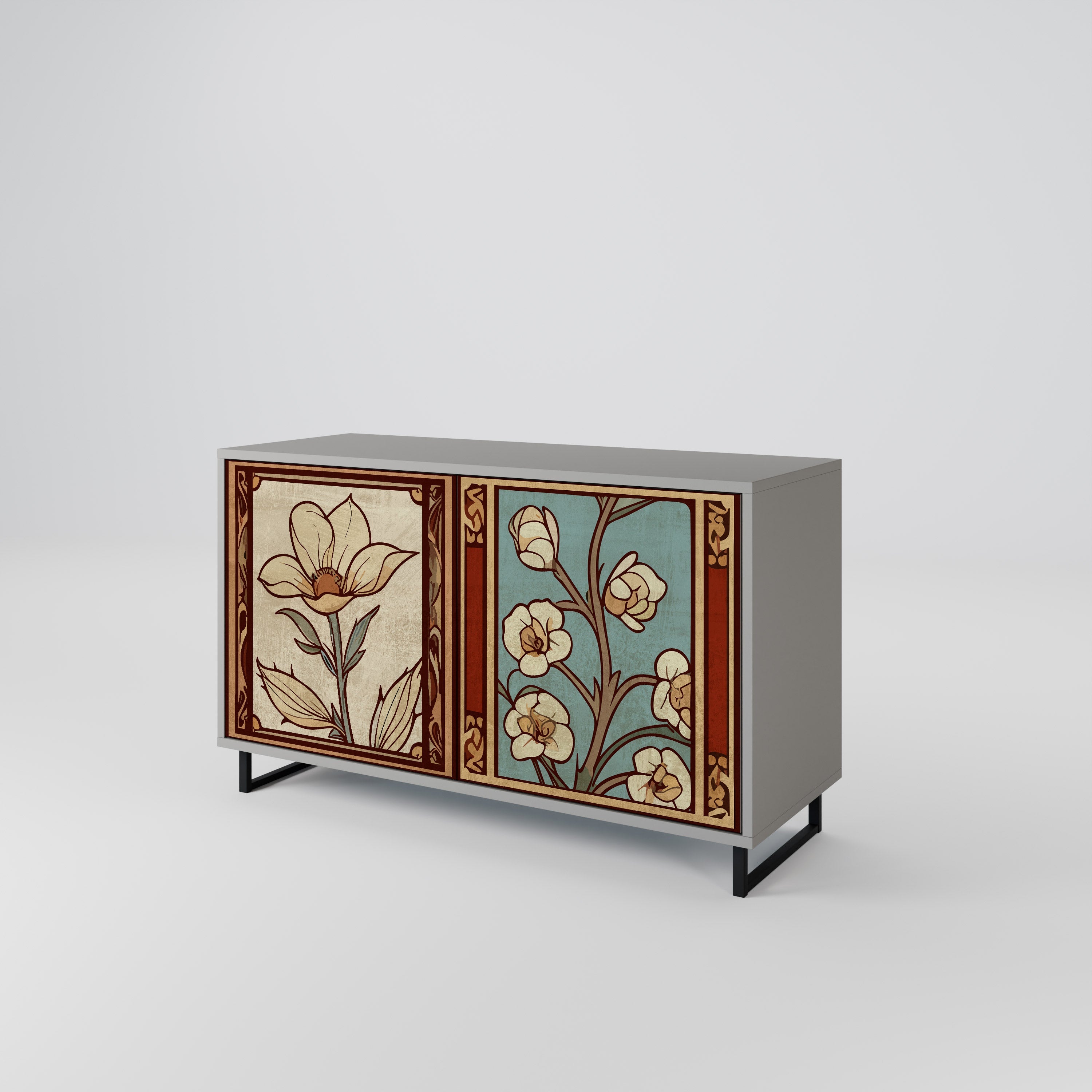 TIMELESS FLORA 2-Door Sideboard in Grey Finish