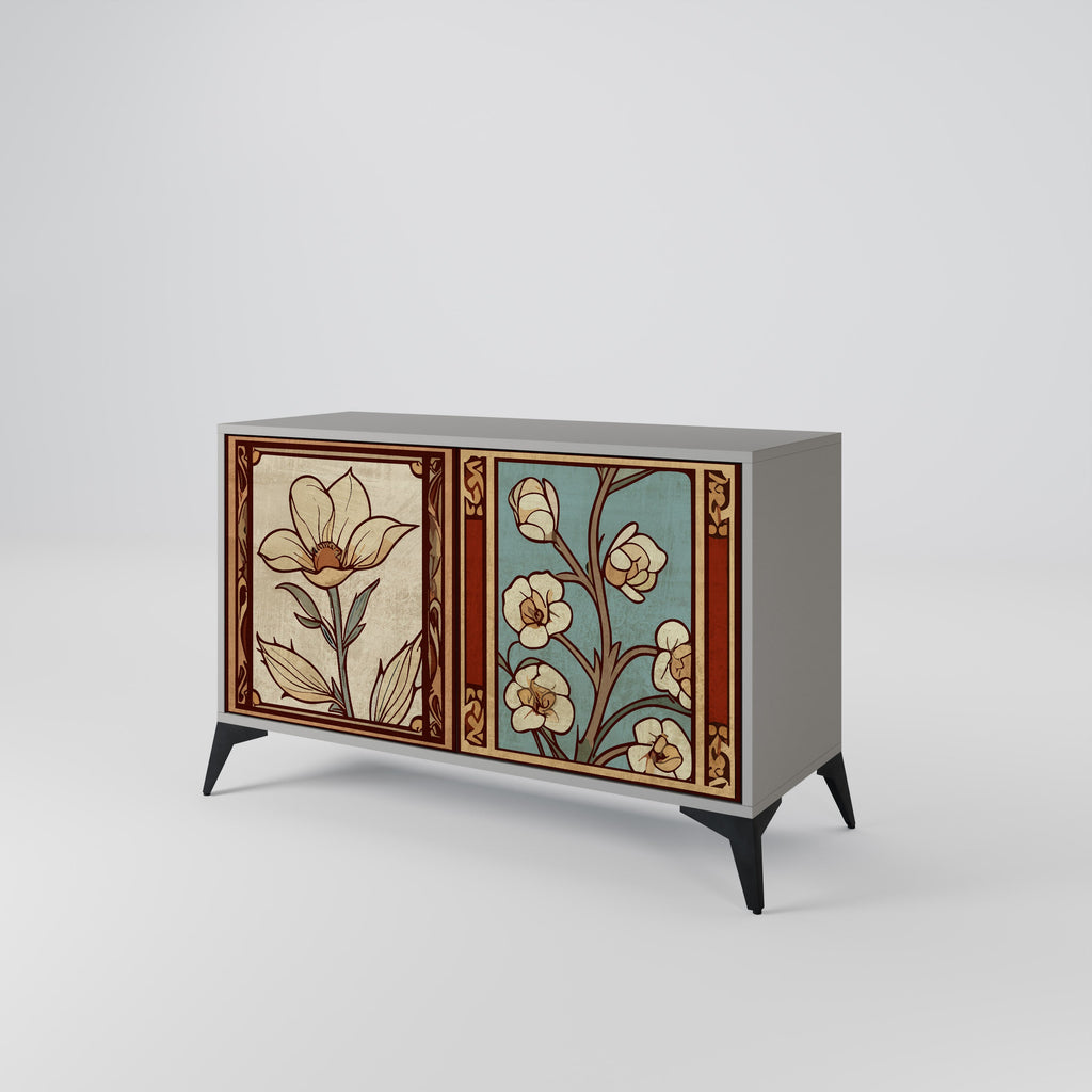 TIMELESS FLORA 2-Door Sideboard in Grey Finish