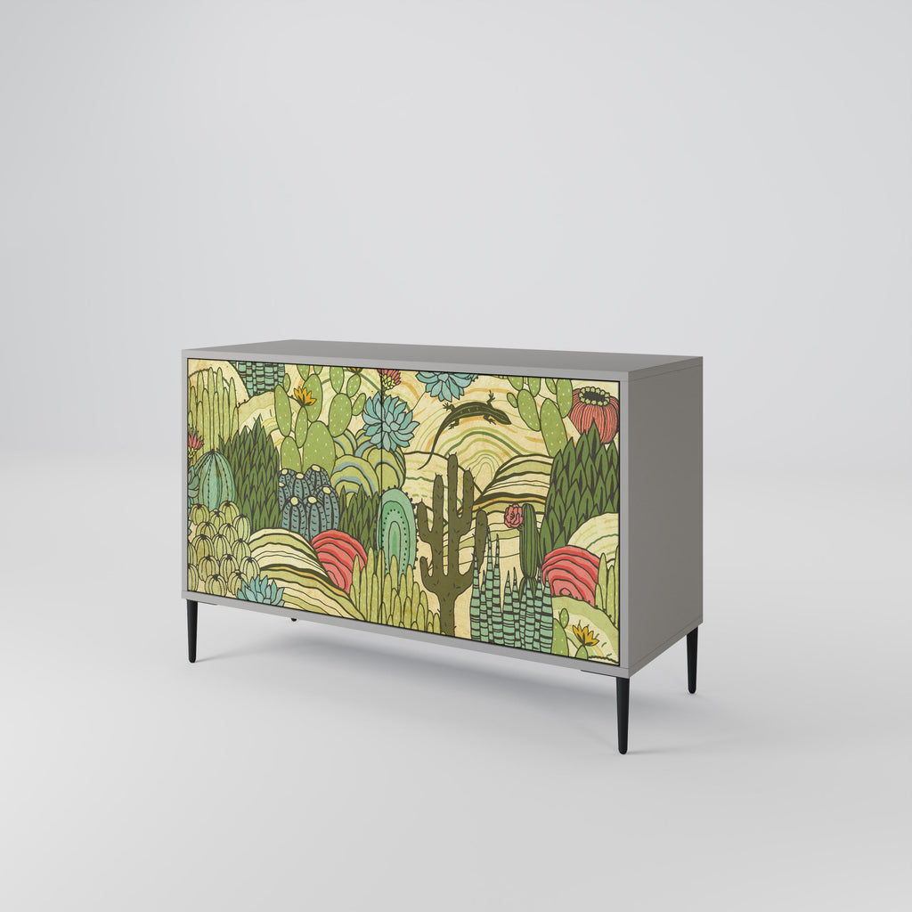 SUCCULENTS KALEIDOSCOPE 2-Door Sideboard in Grey Finish