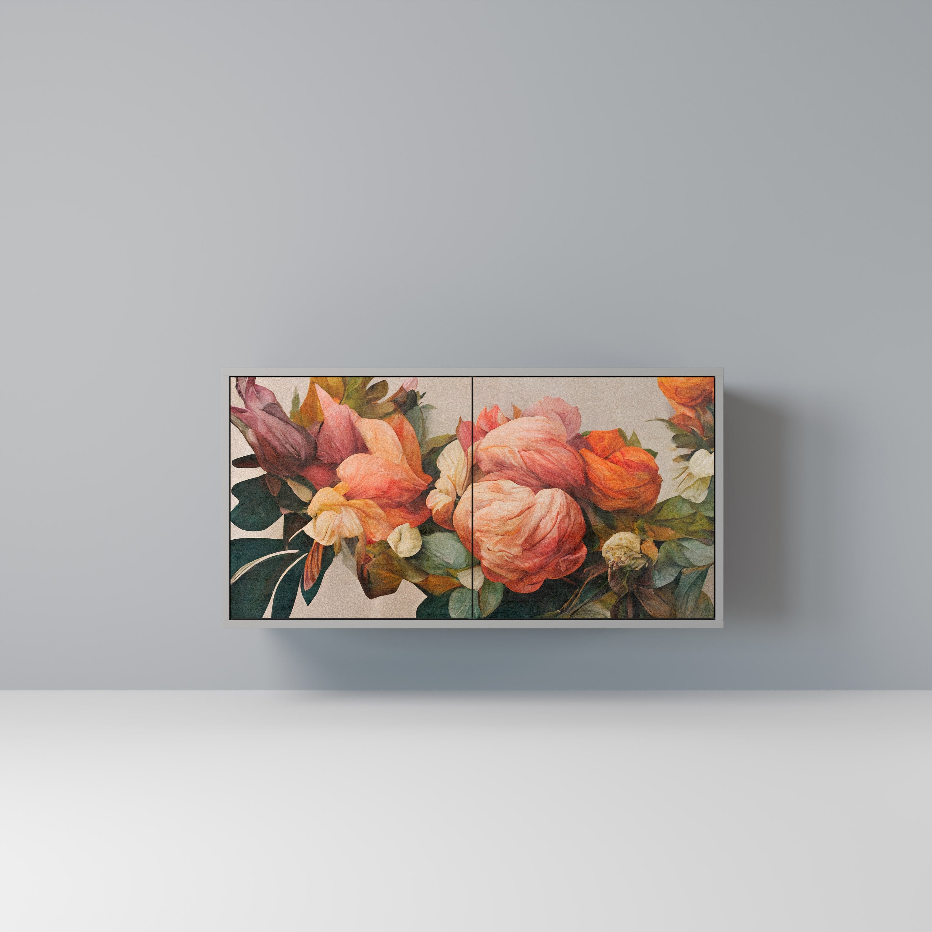 STYLISH BEAUTY Sideboard mit 2 Türen in Grau