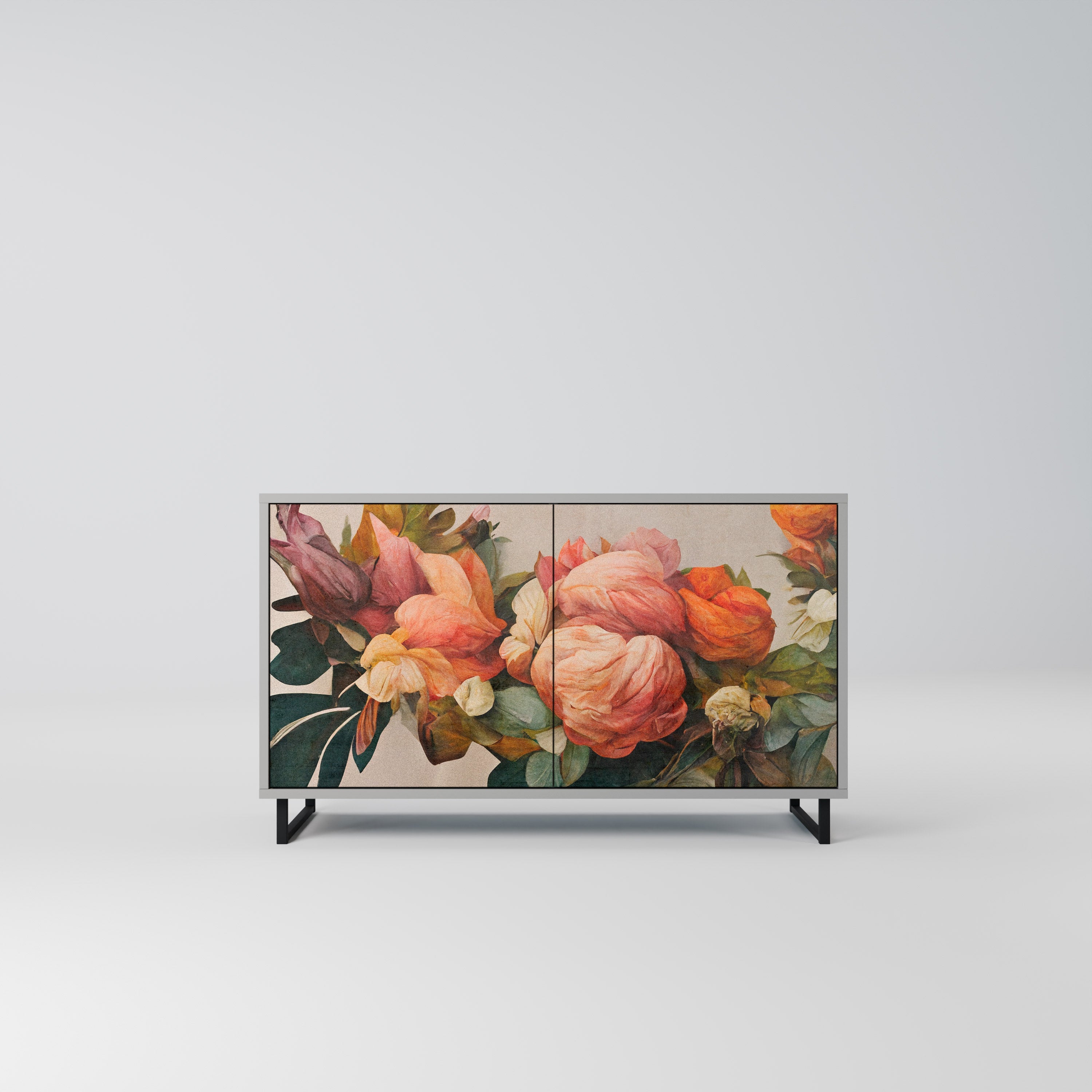 STYLISH BEAUTY Sideboard mit 2 Türen in Grau