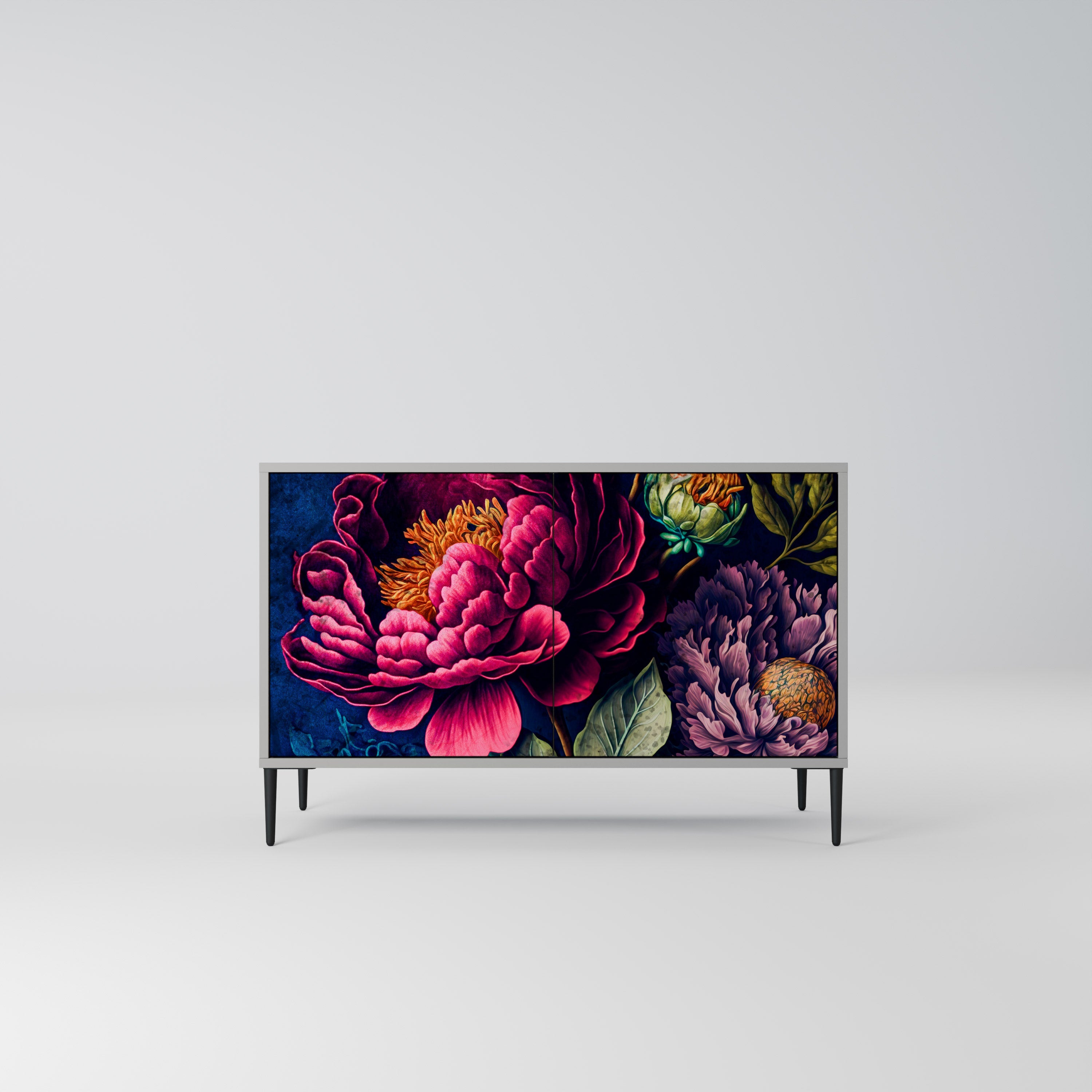 BLOOMING ELEGANCE Sideboard mit 2 Türen in Grau