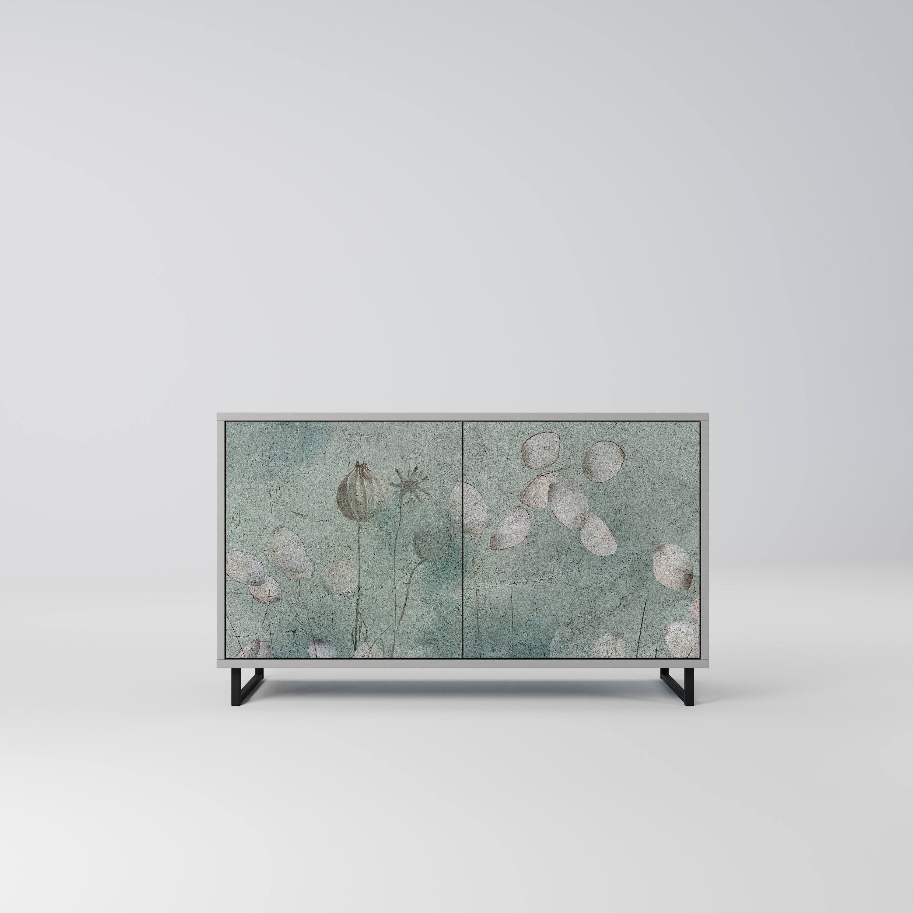 NIGHT LADY Sideboard mit 2 Türen in Grau