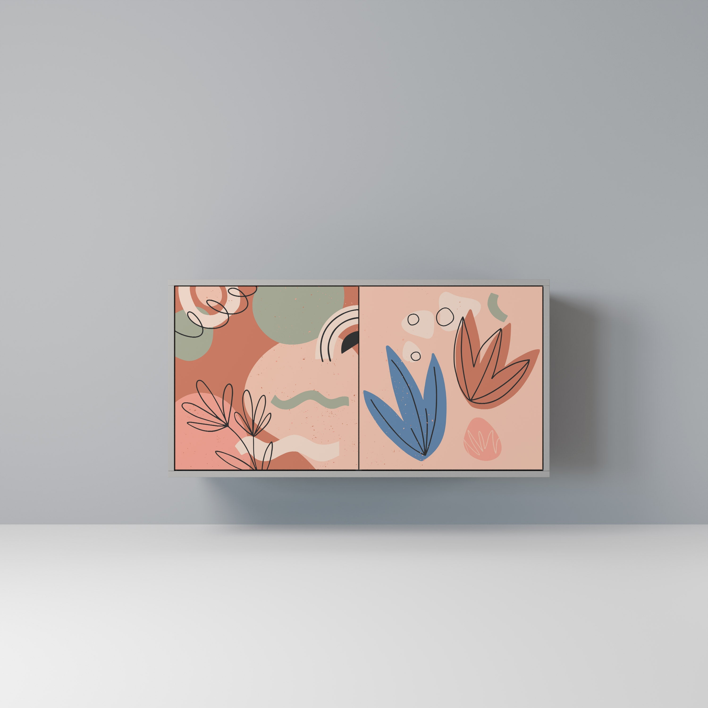 PASTEL DESTINY Sideboard mit 2 Türen in Grau