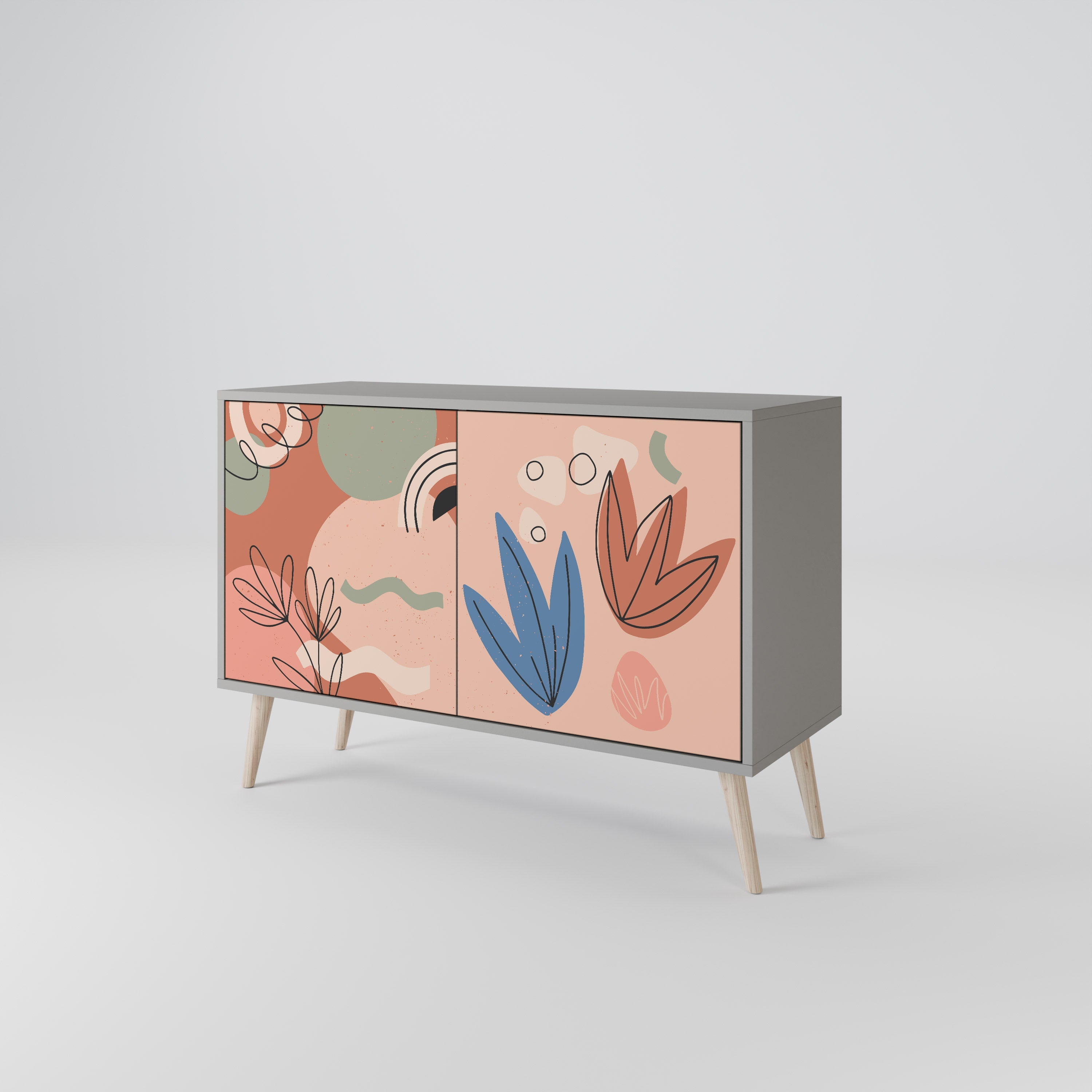 PASTEL DESTINY Sideboard mit 2 Türen in Grau