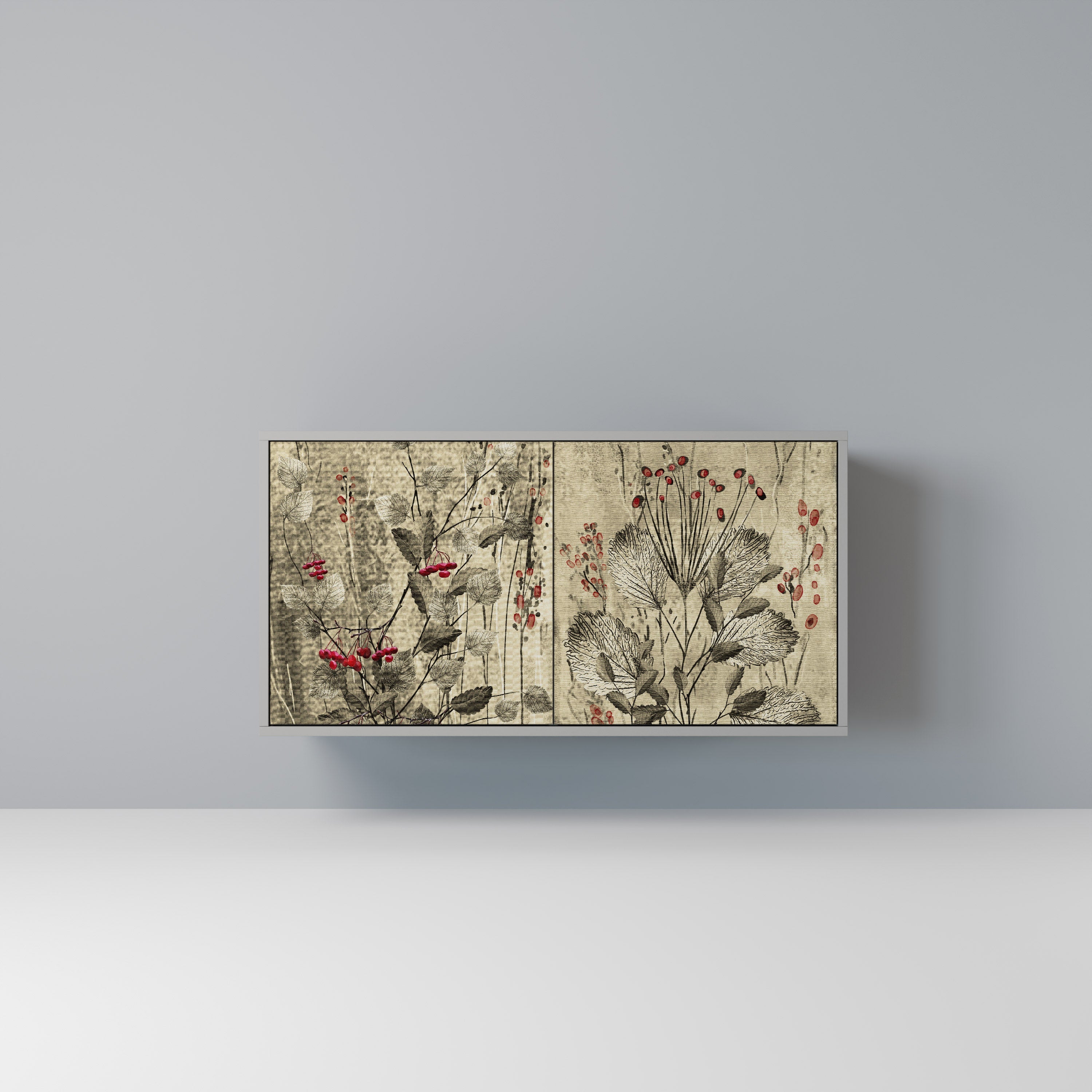 HERBAL GRACE Sideboard mit 2 Türen in Grau