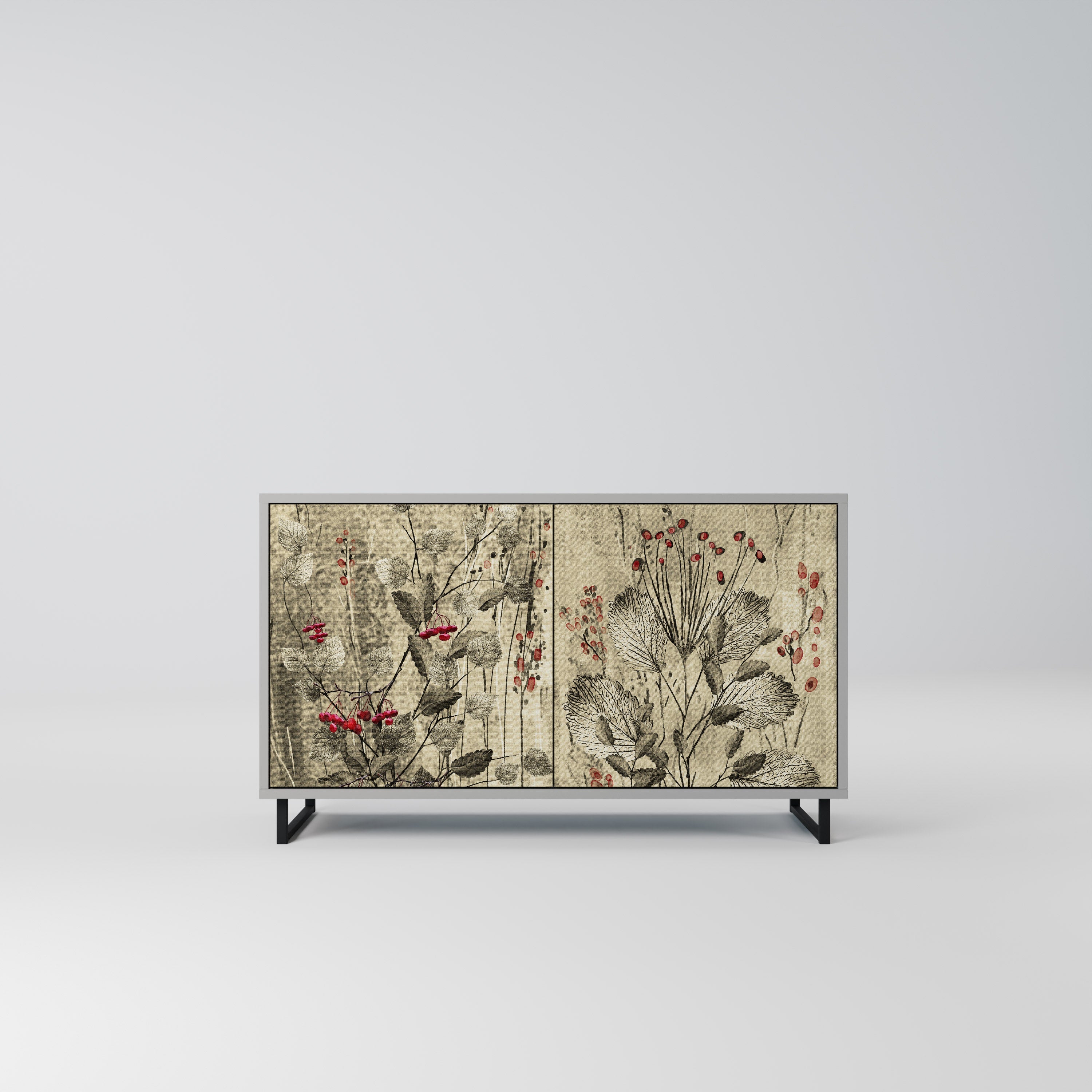 HERBAL GRACE Sideboard mit 2 Türen in Grau