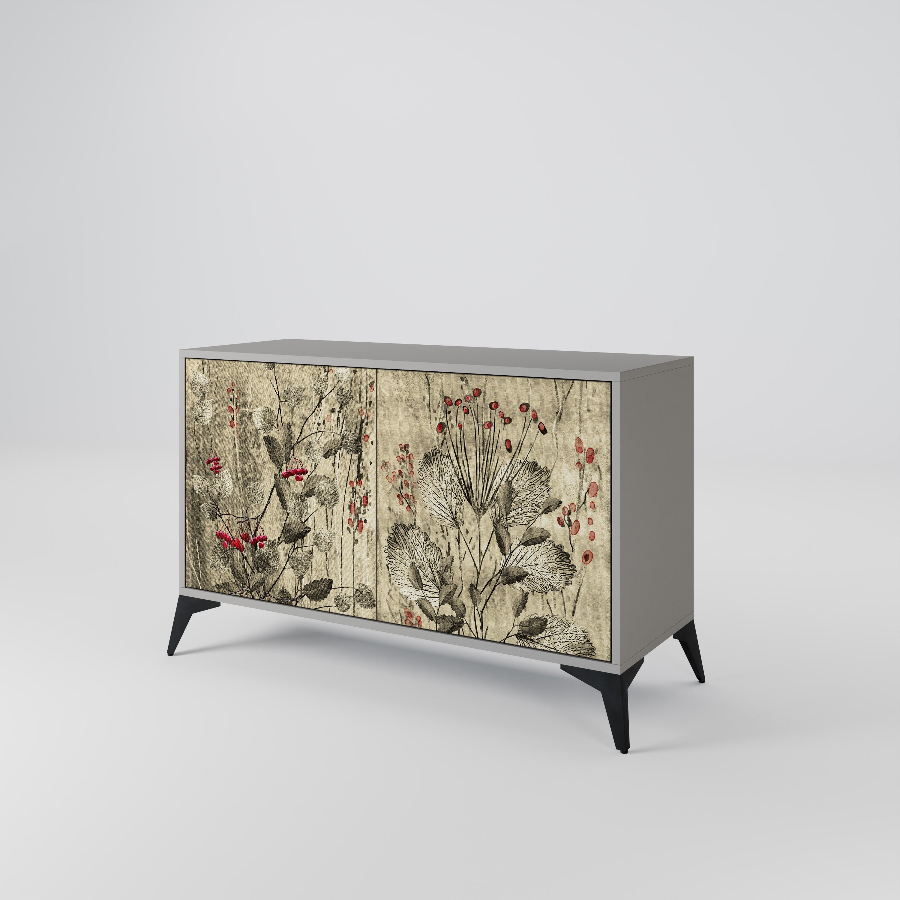 HERBAL GRACE Sideboard mit 2 Türen in Grau