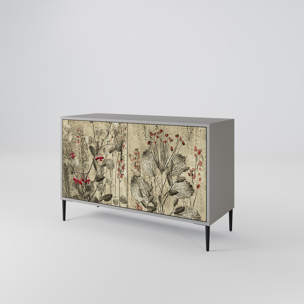HERBAL GRACE 2-Door Sideboard in Grey Finish