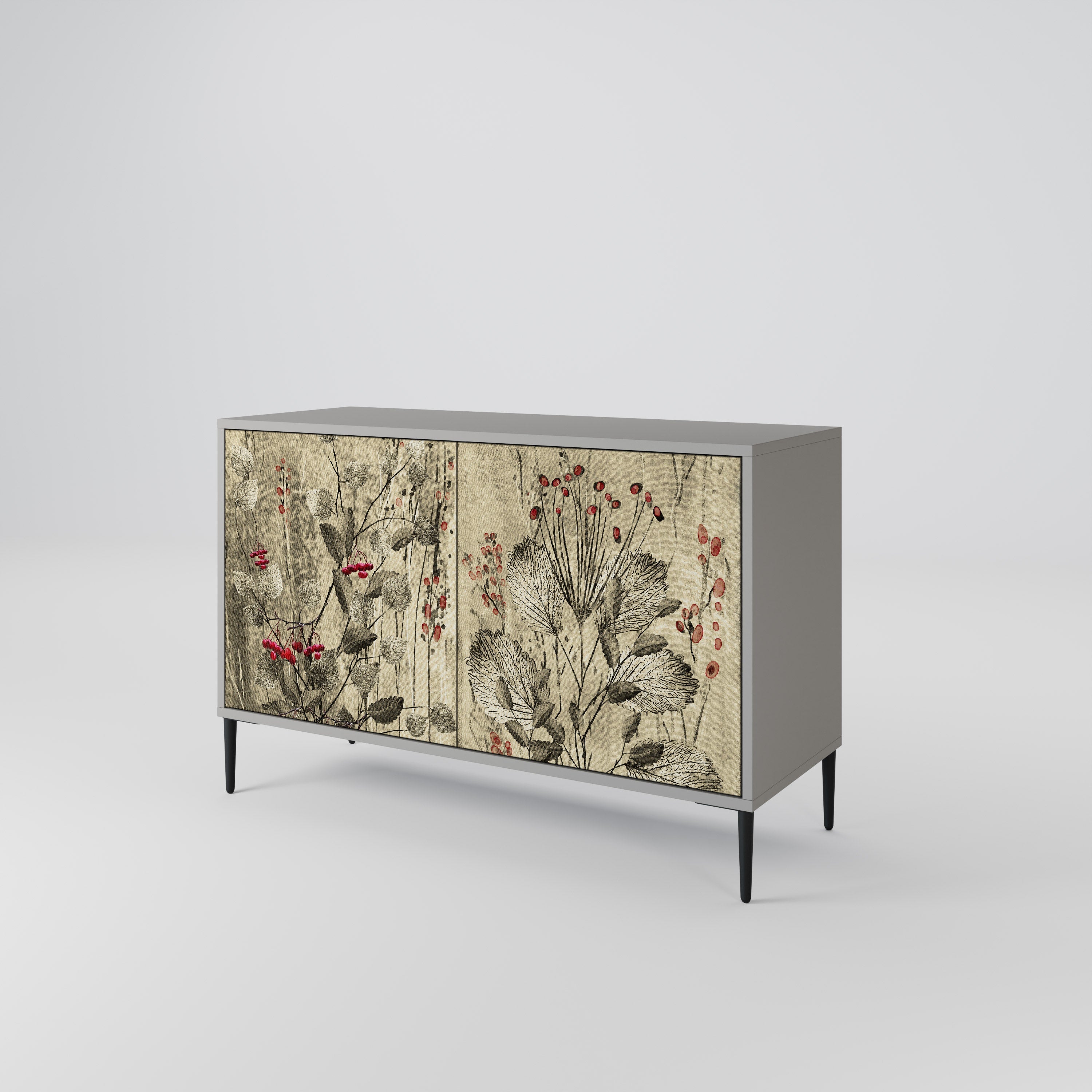 HERBAL GRACE Sideboard mit 2 Türen in Grau