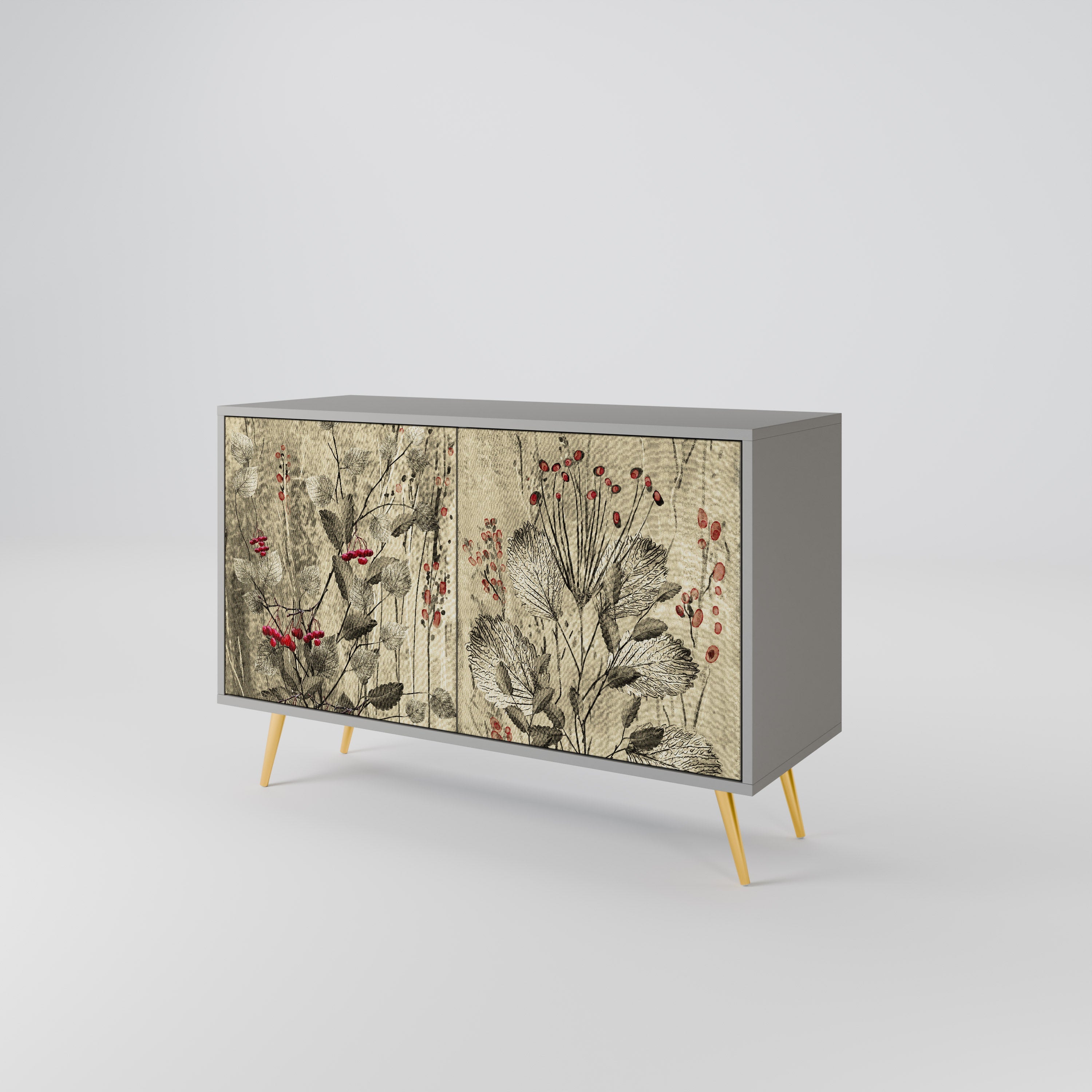 HERBAL GRACE Sideboard mit 2 Türen in Grau