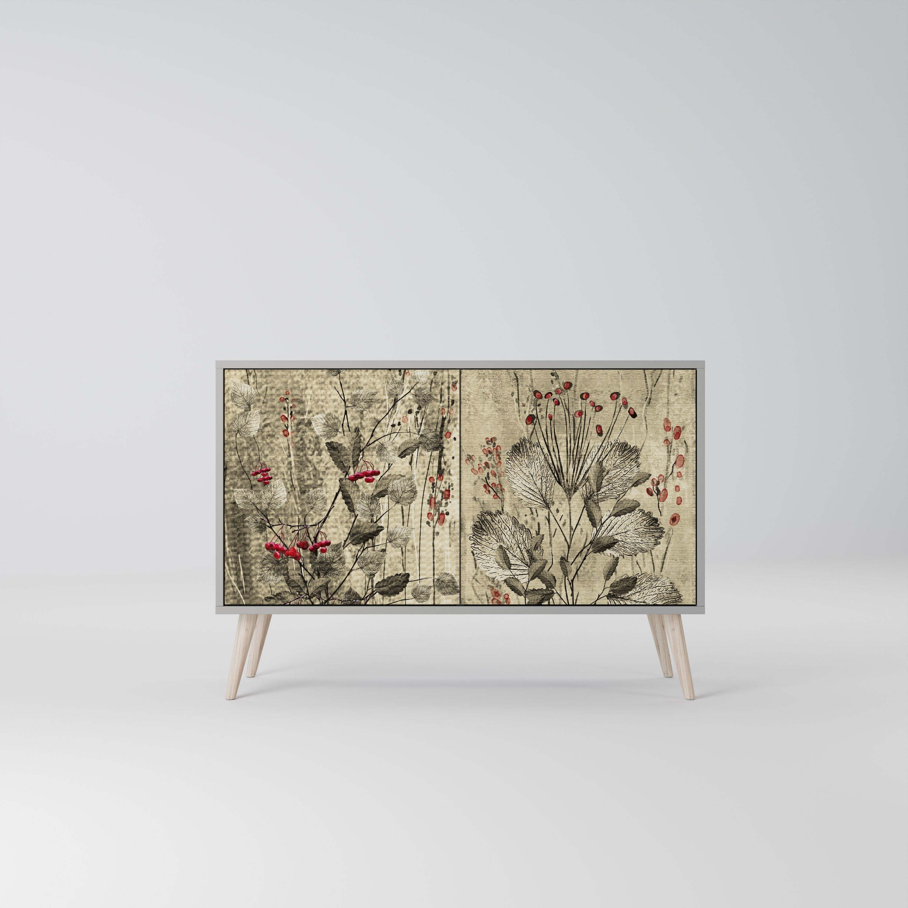 HERBAL GRACE Sideboard mit 2 Türen in Grau
