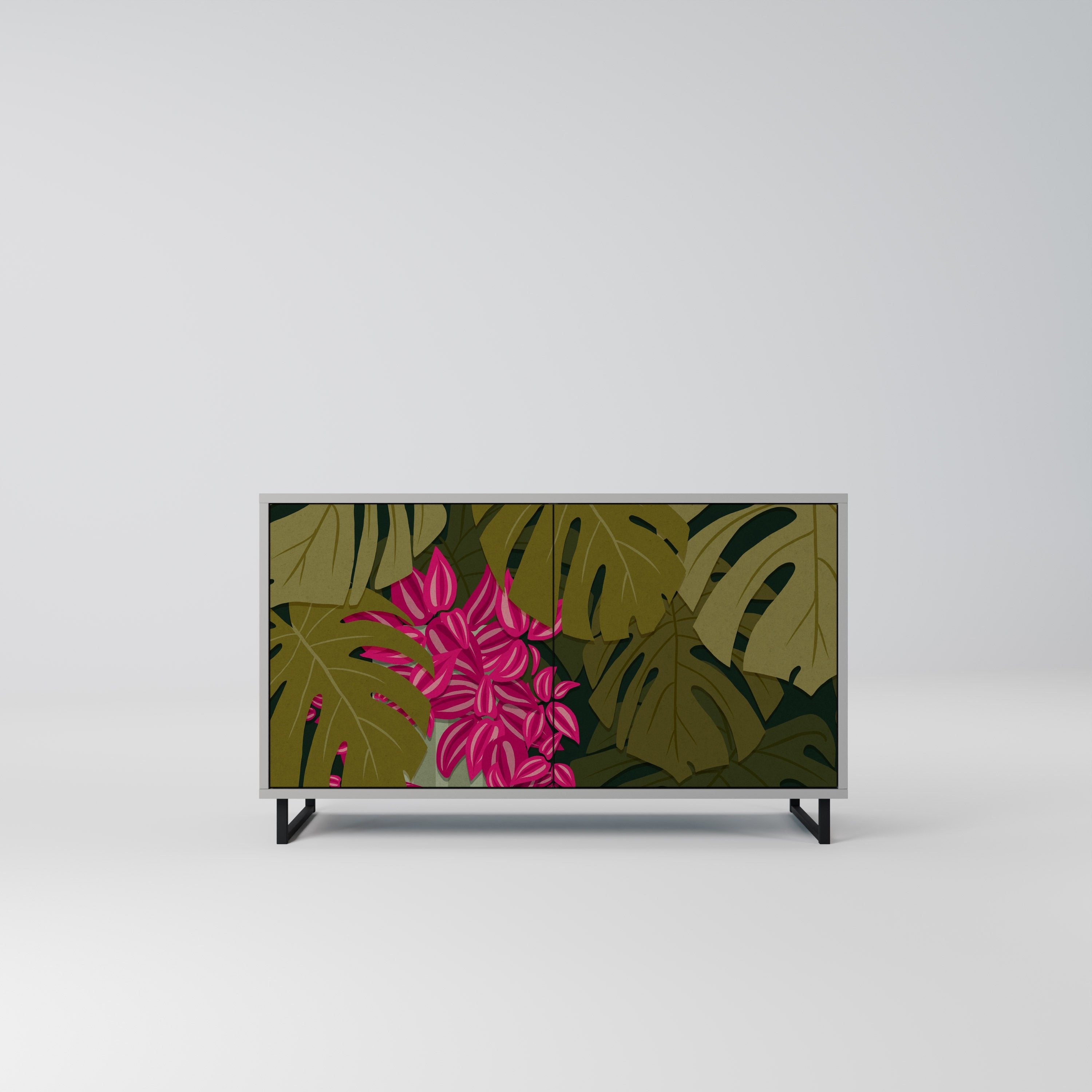 TROPICAL BEAUTY Sideboard mit 2 Türen in Grau
