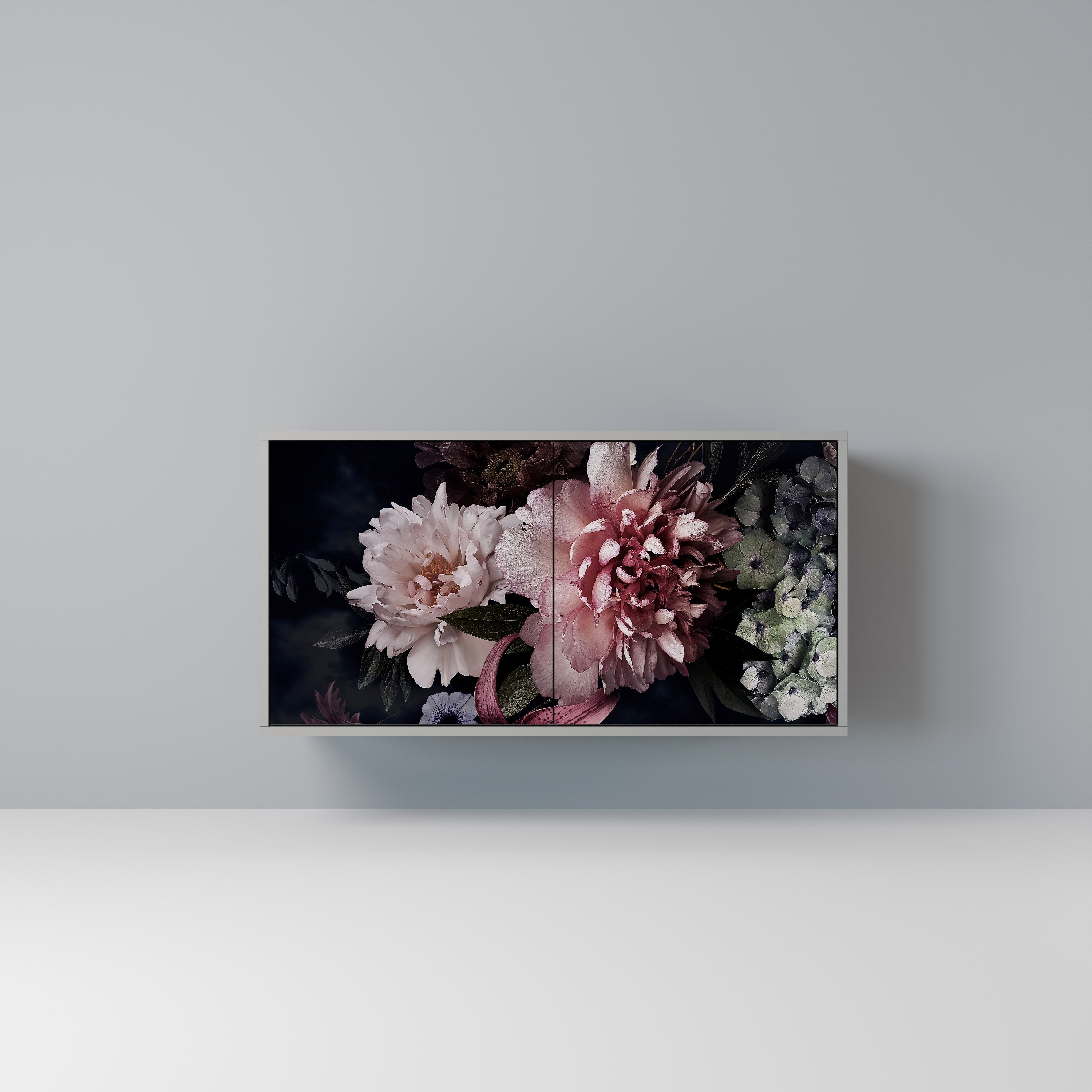 PURE BLOSSOM Sideboard mit 2 Türen in Grau