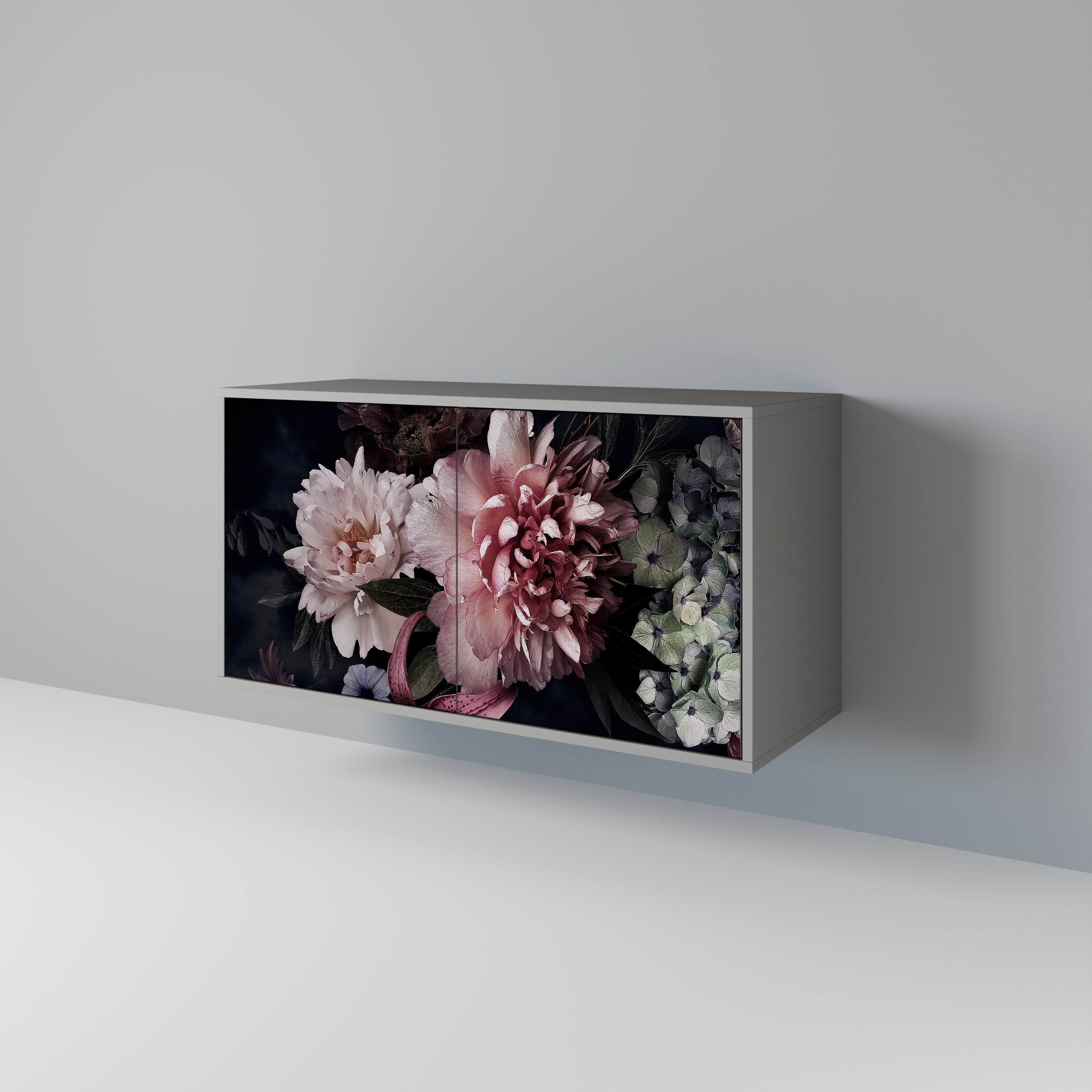 PURE BLOSSOM Sideboard mit 2 Türen in Grau
