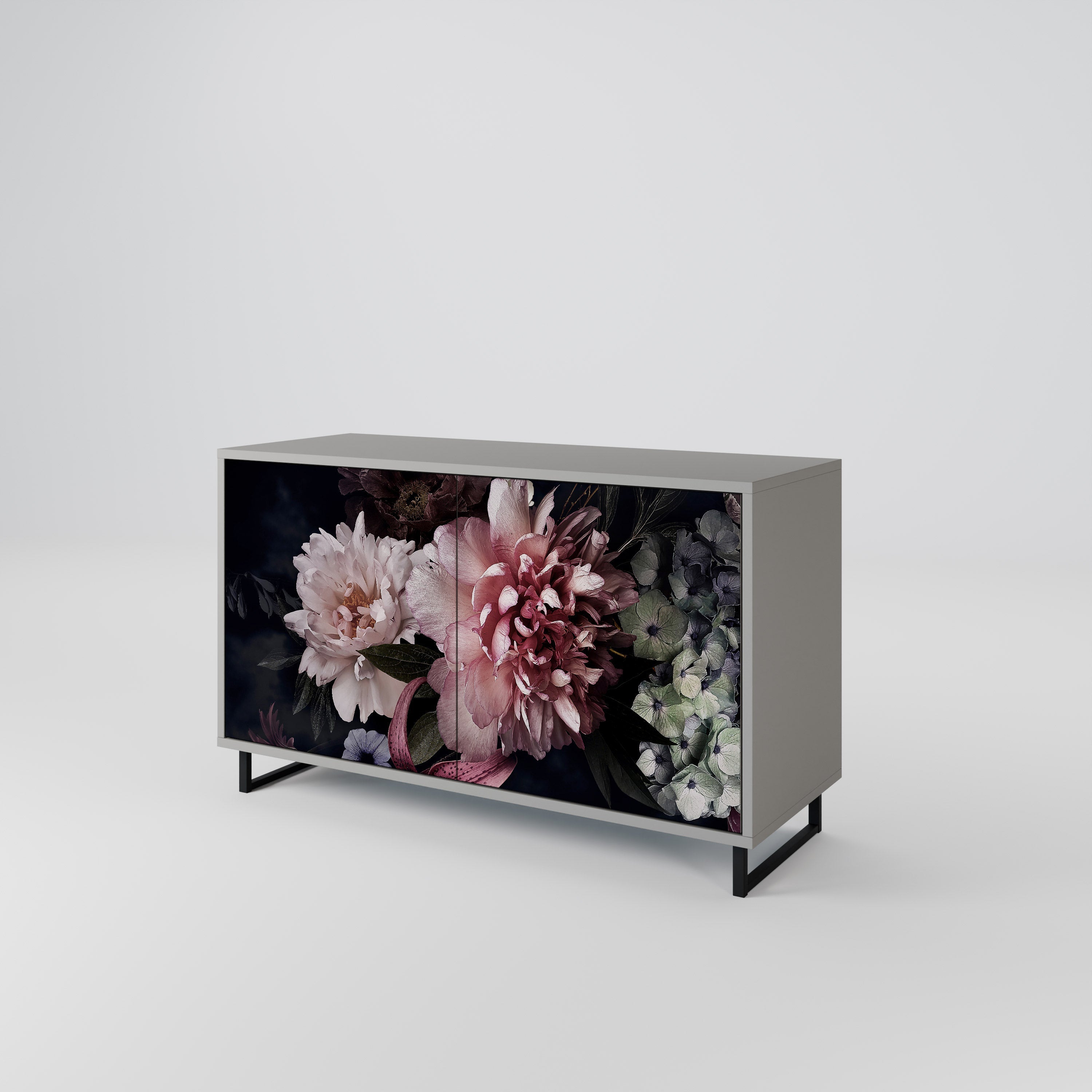 PURE BLOSSOM Sideboard mit 2 Türen in Grau