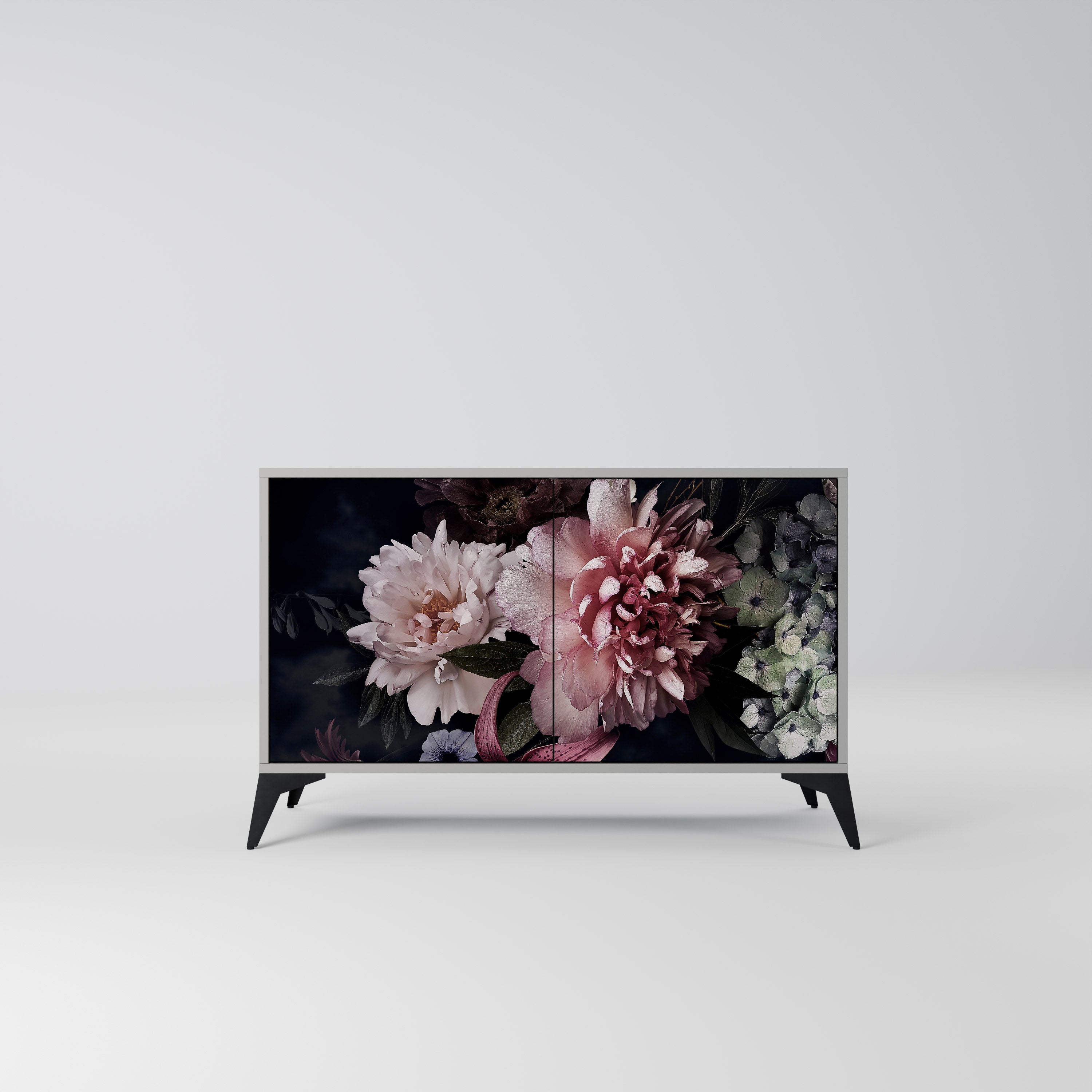 PURE BLOSSOM Sideboard mit 2 Türen in Grau