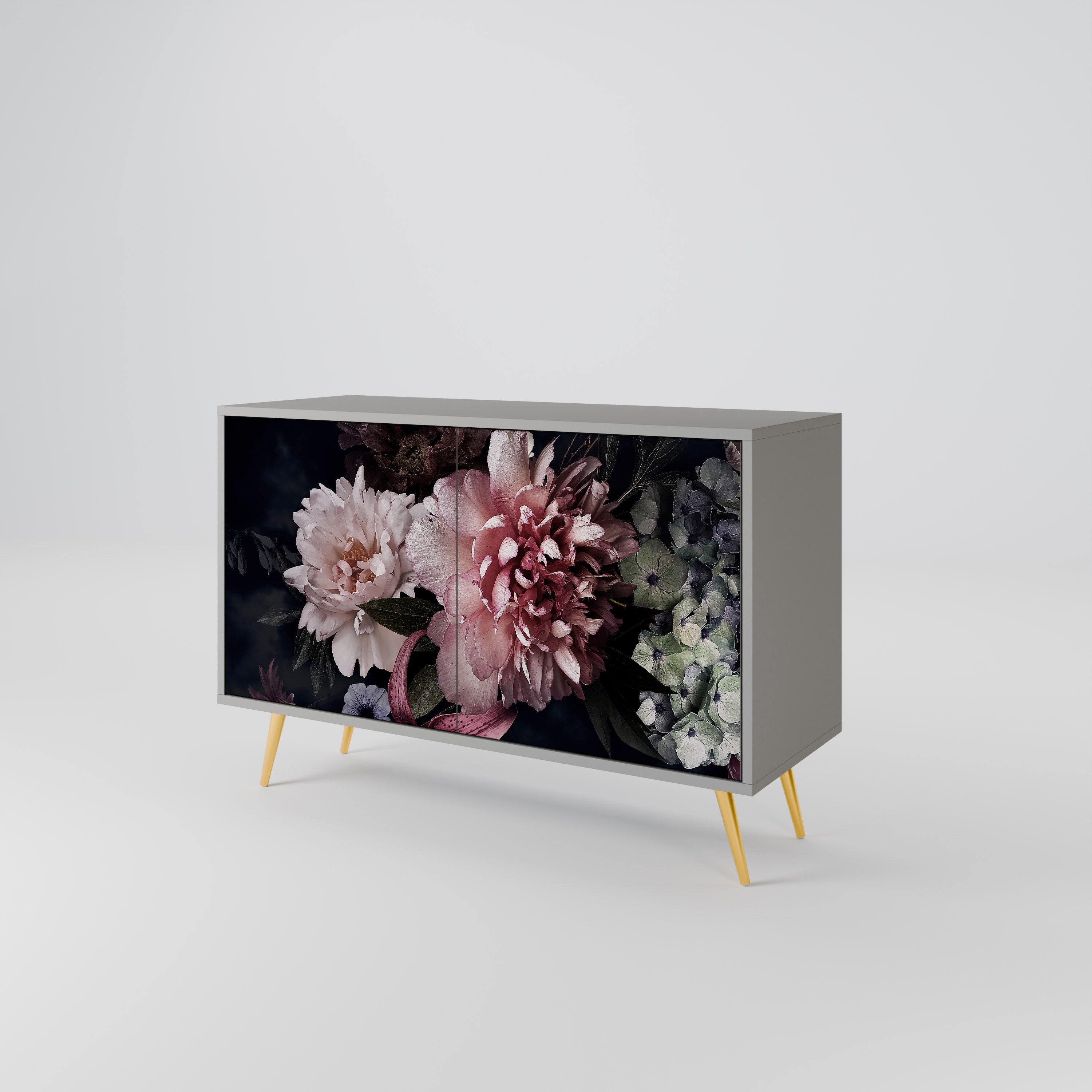PURE BLOSSOM Sideboard mit 2 Türen in Grau