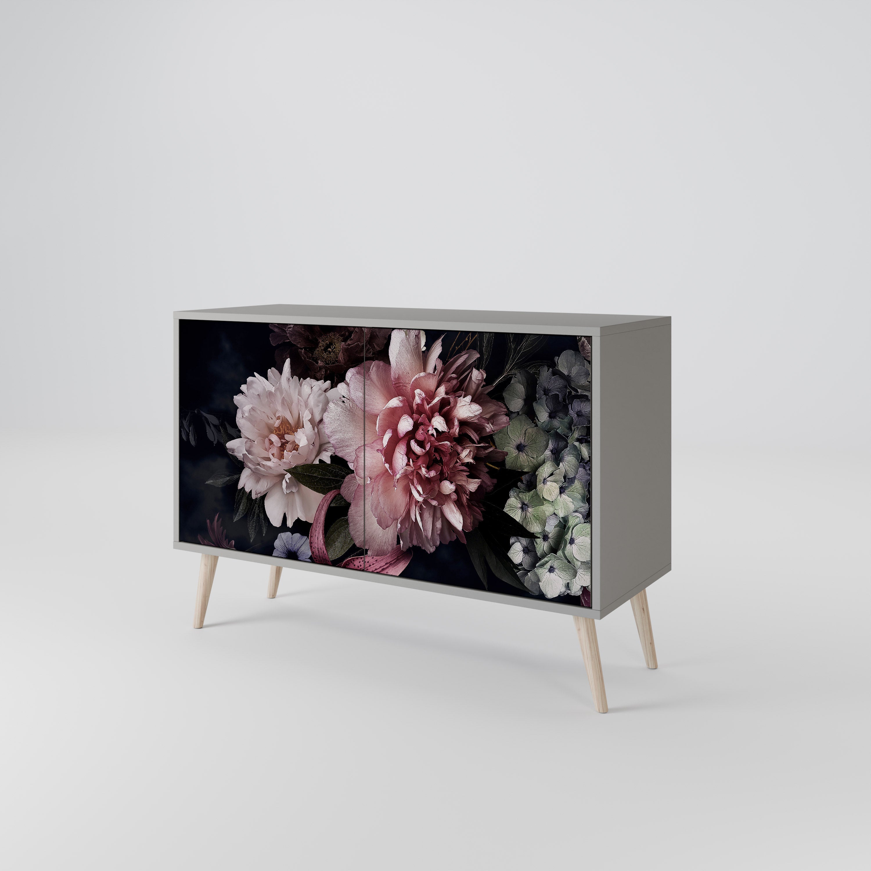 PURE BLOSSOM Sideboard mit 2 Türen in Grau
