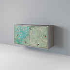 BLOOMING CHARM 2-Door Sideboard in Grey Finish