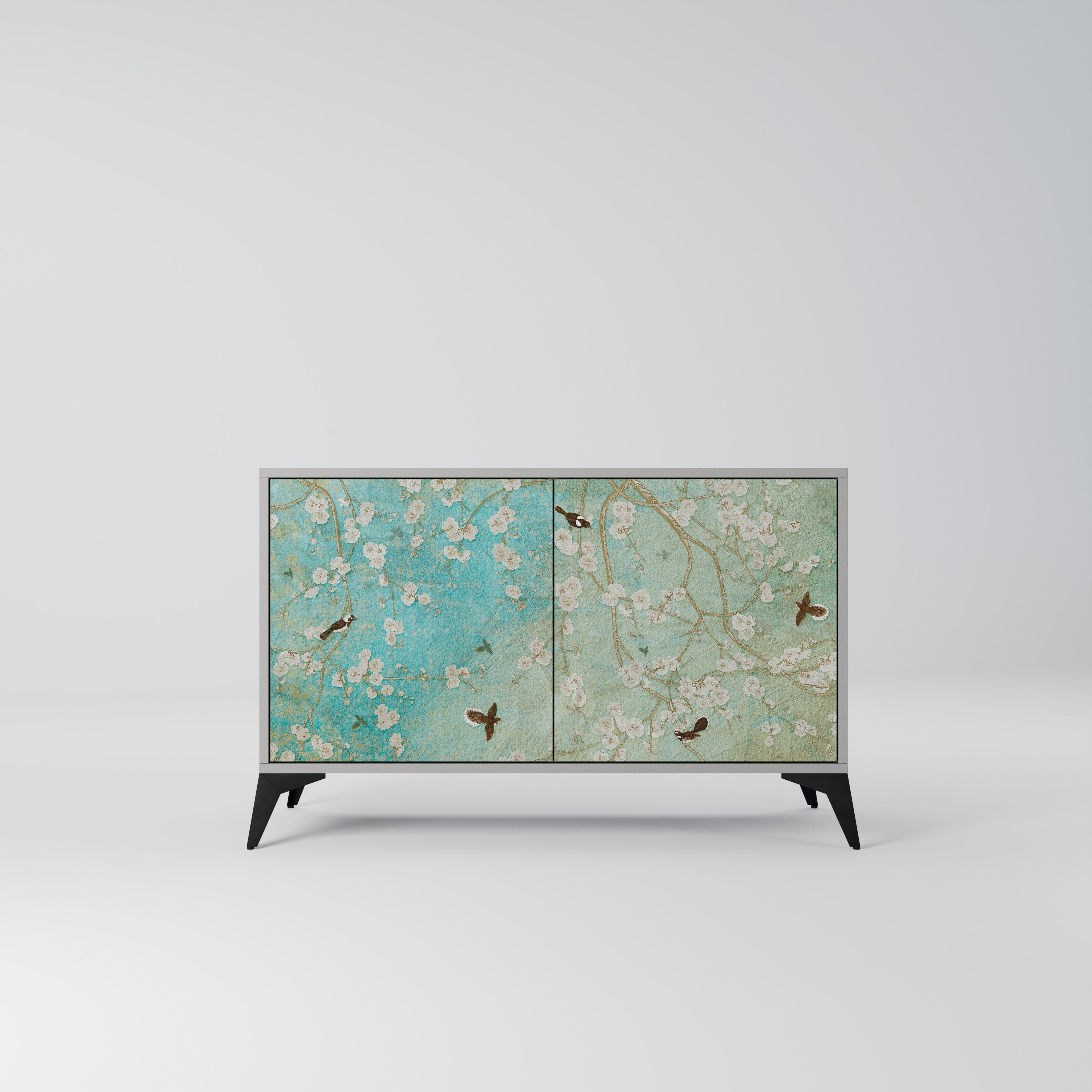 BLOOMING CHARM Sideboard mit 2 Türen in Grau