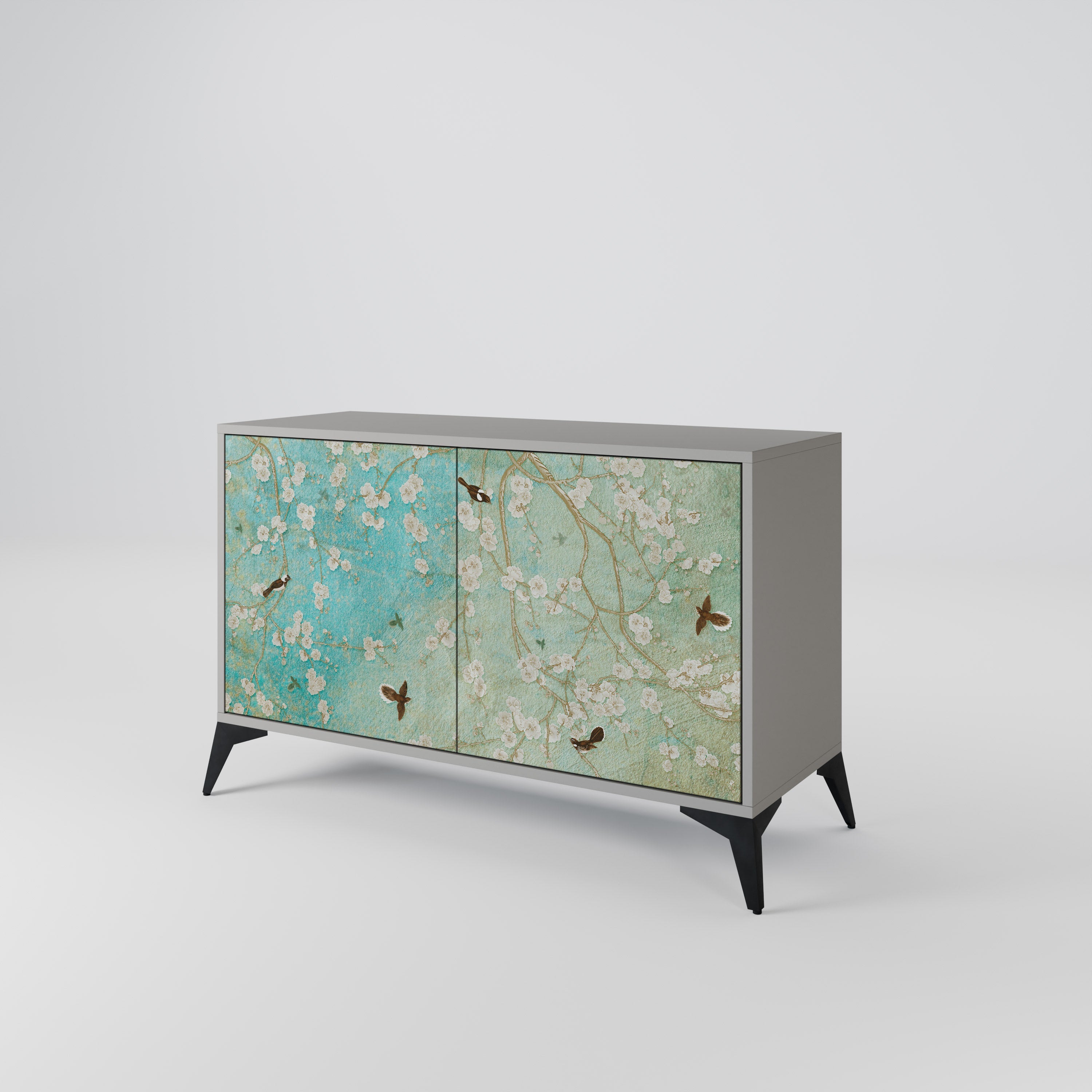 BLOOMING CHARM Sideboard mit 2 Türen in Grau