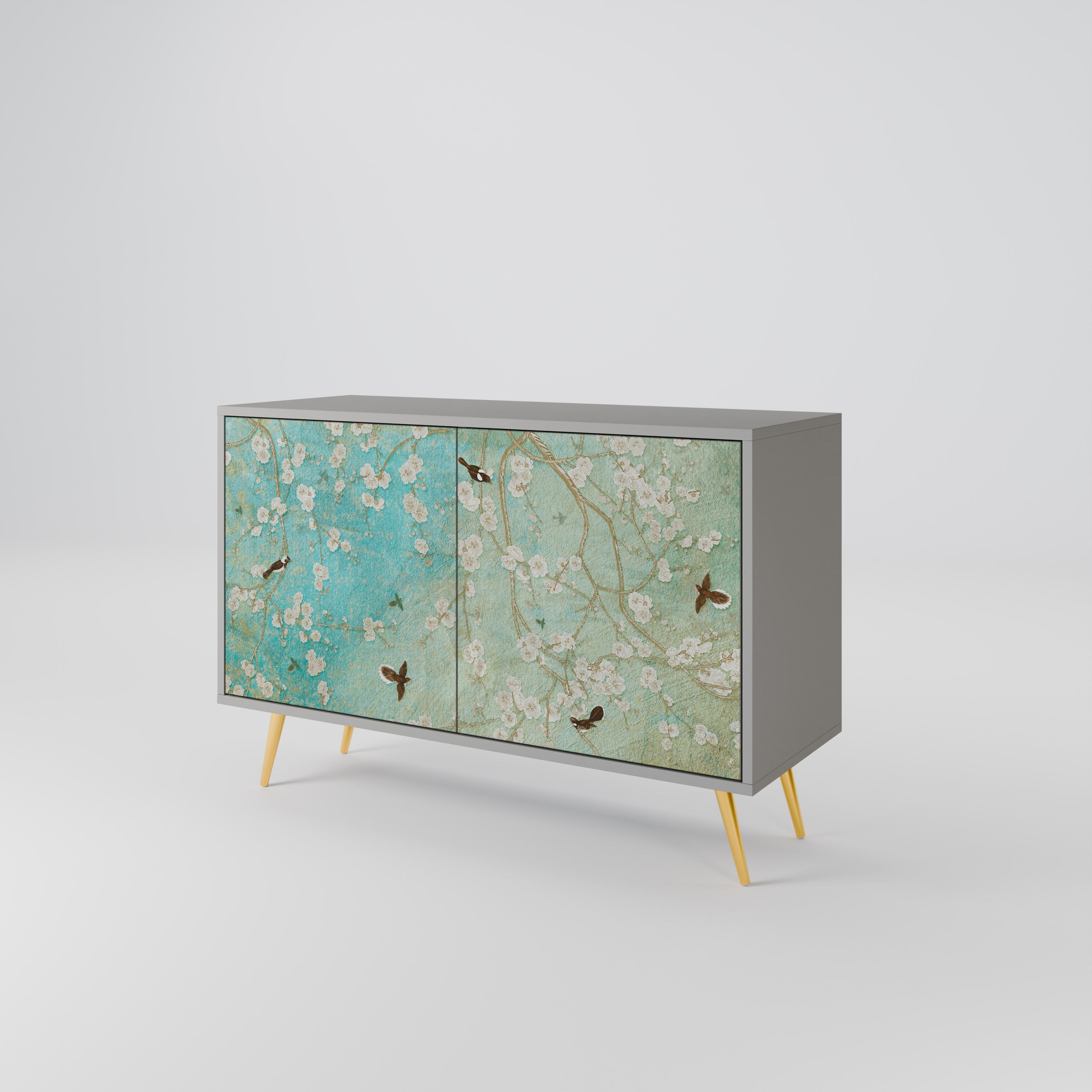 BLOOMING CHARM Sideboard mit 2 Türen in Grau