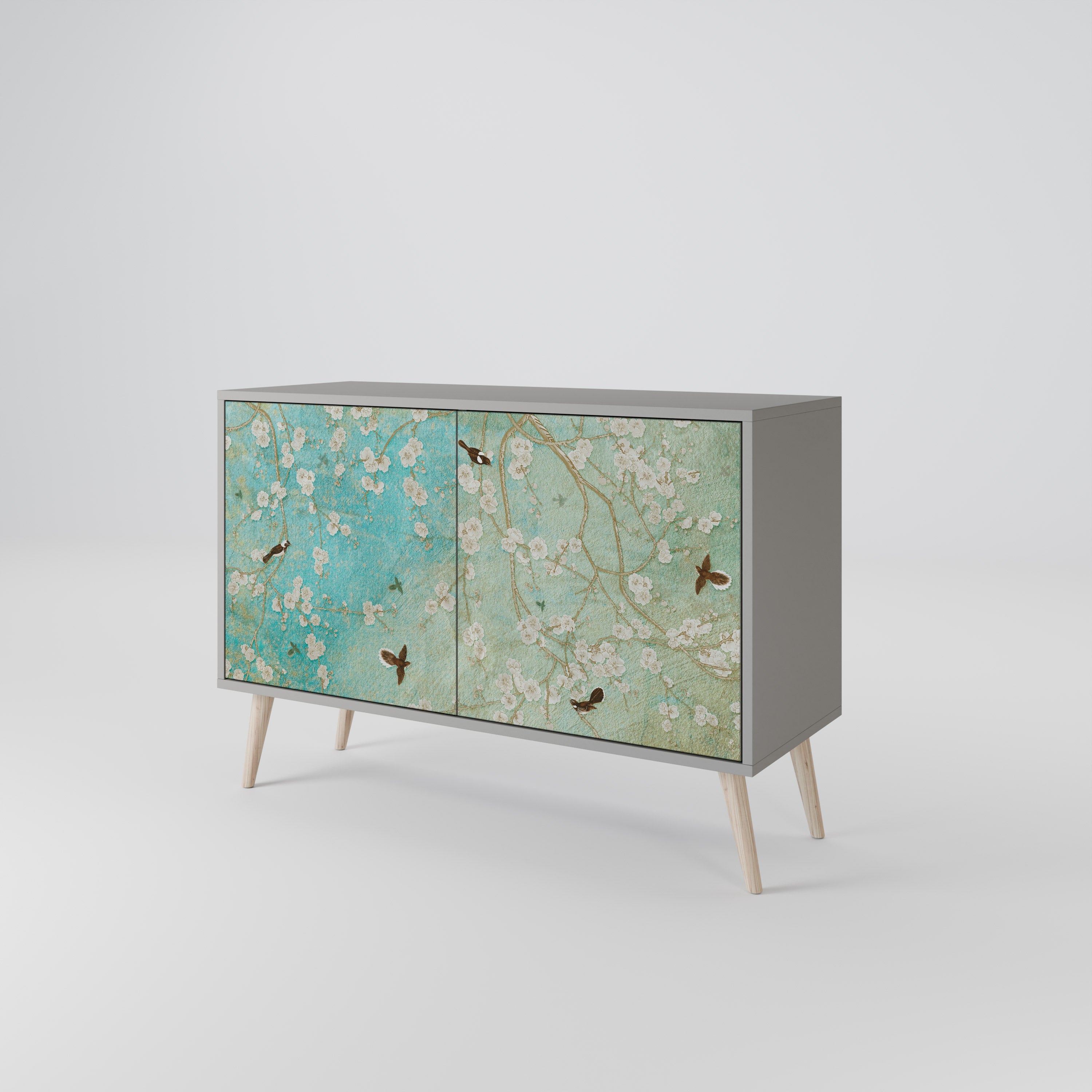 BLOOMING CHARM Sideboard mit 2 Türen in Grau